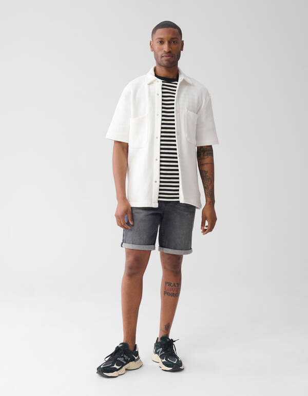 Gestreept T-shirt Gebroken Wit SHOEBY MEN