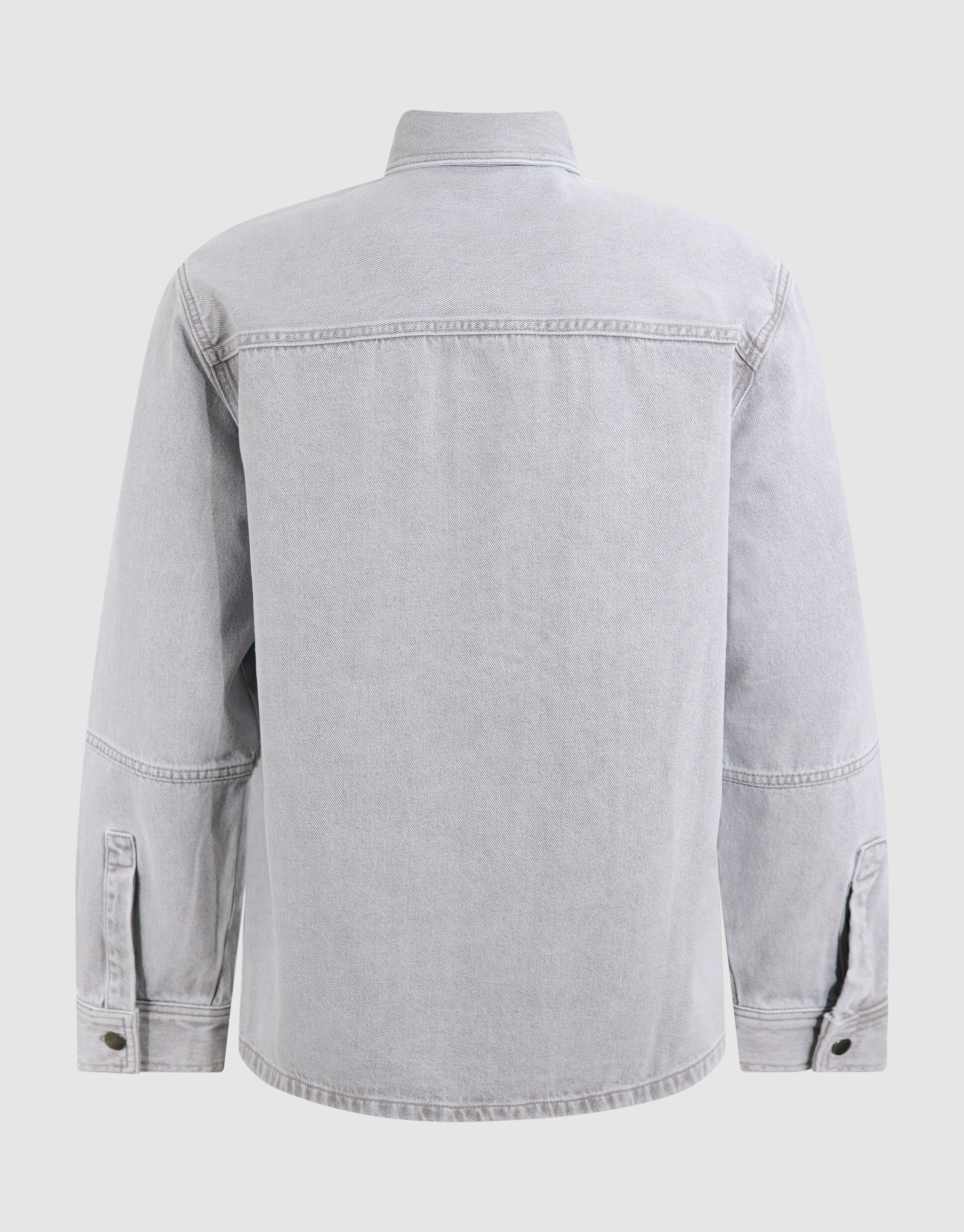 Patched Denim Overshirt Grijs SHOEBY MEN