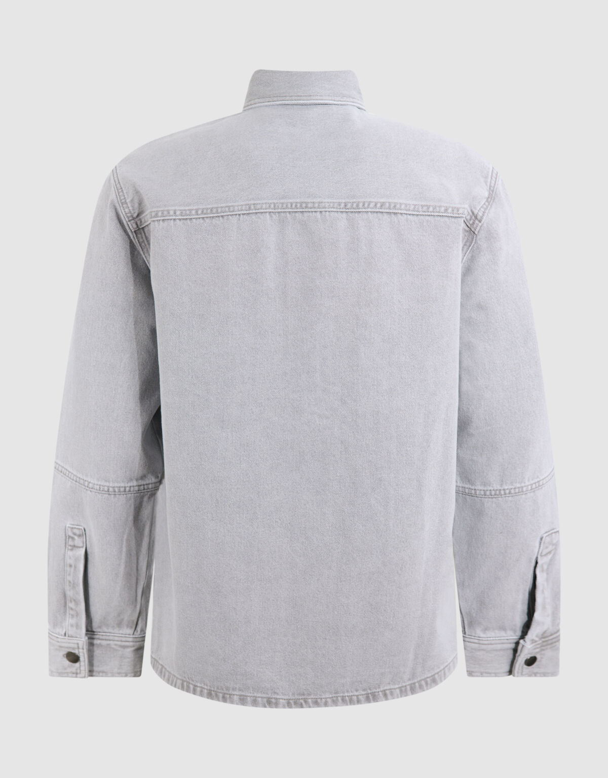 Patched Denim Overshirt Grijs SHOEBY MEN