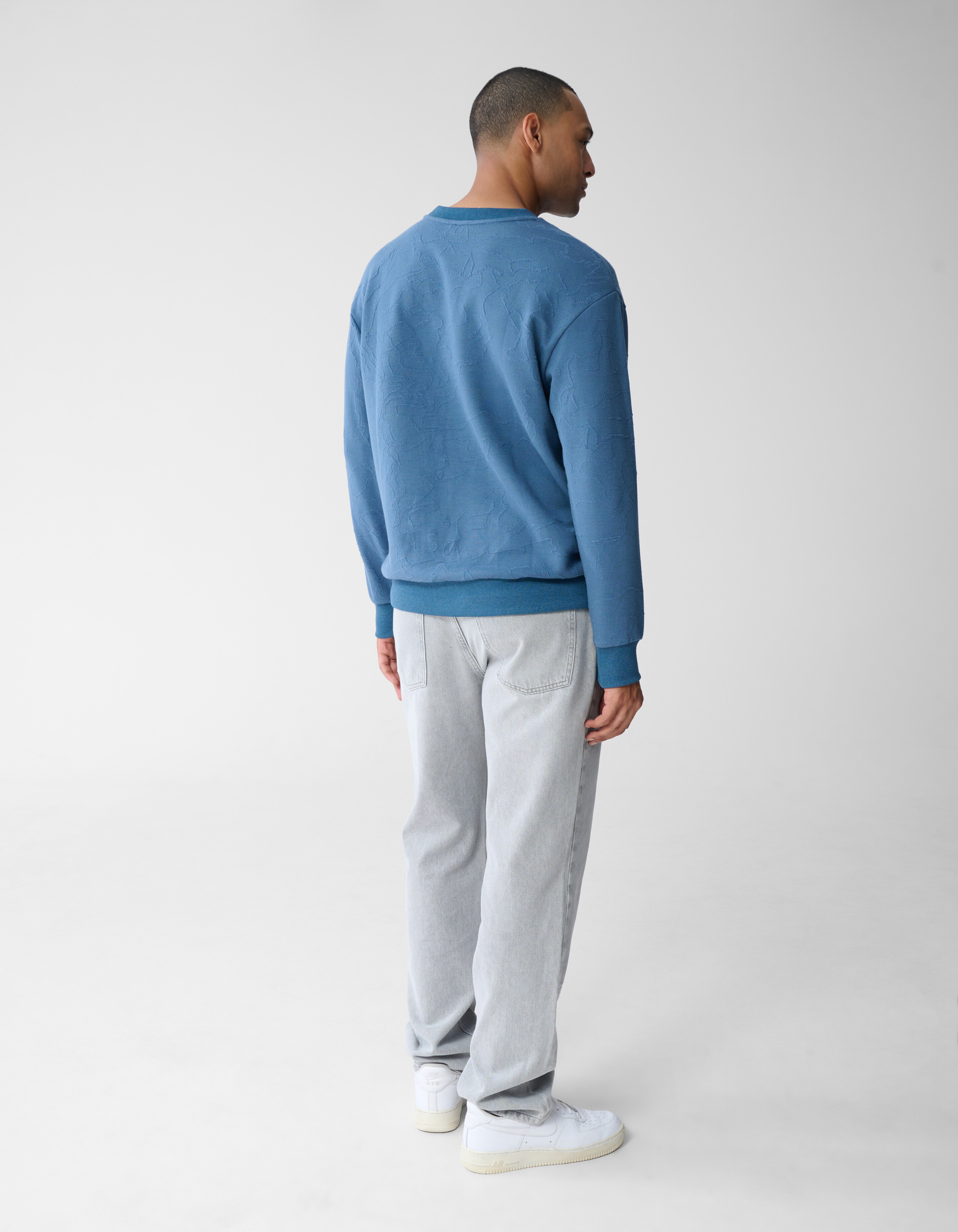 Structuur Sweater Blauw SHOEBY MEN