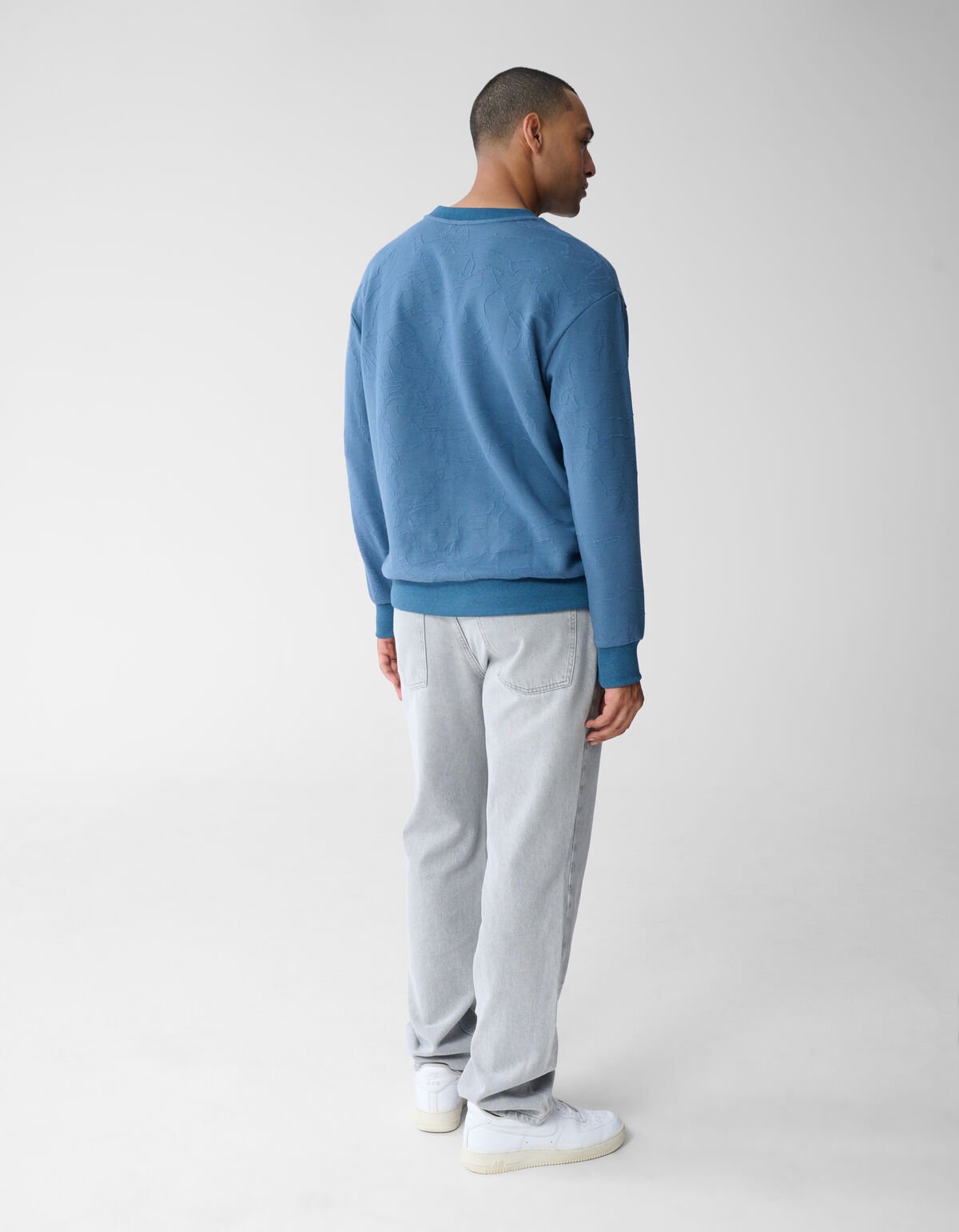Structuur Sweater Blauw SHOEBY MEN
