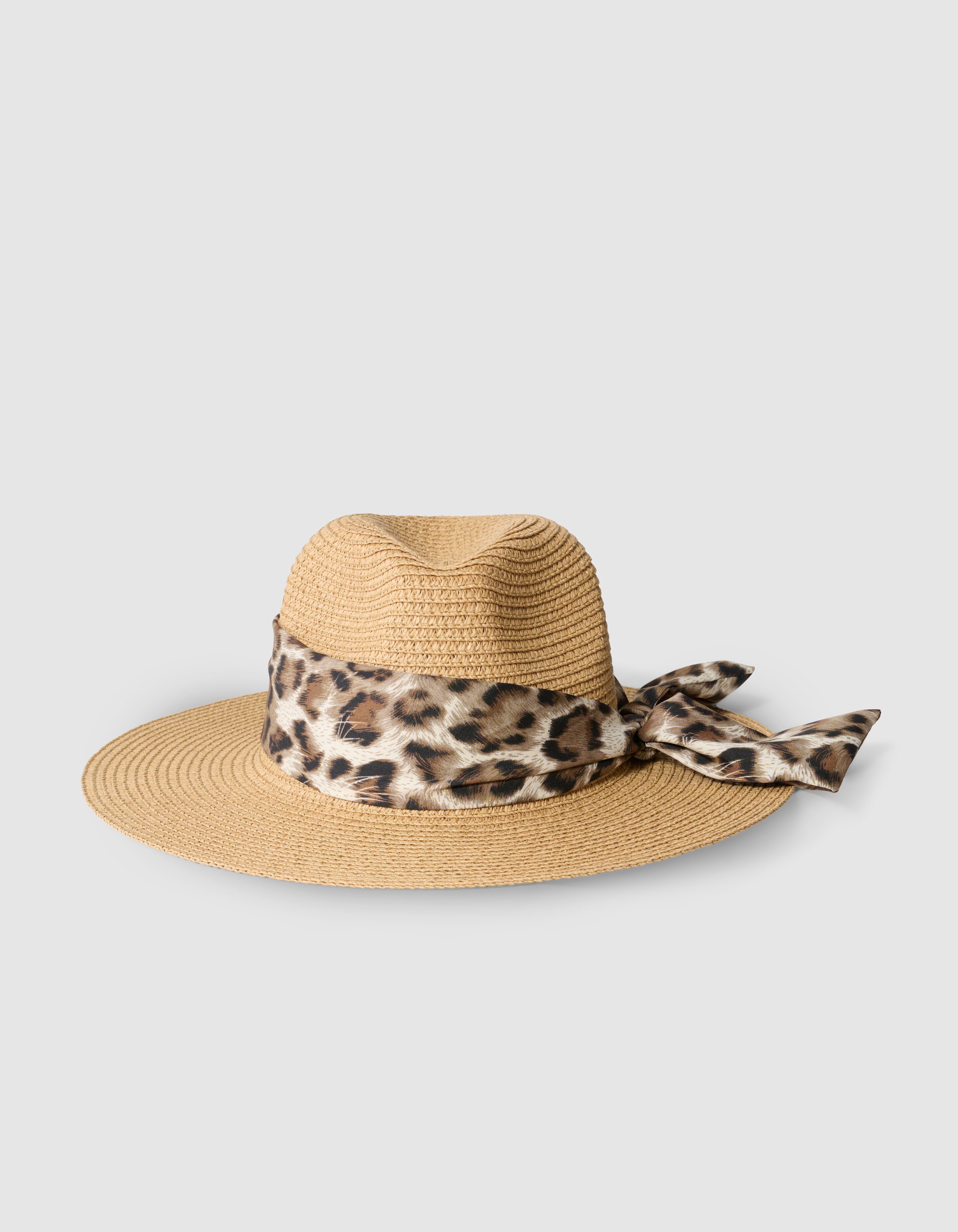 Leopard Sjaal Hoed Lichtbruin SHOEBY ACCESSOIRES