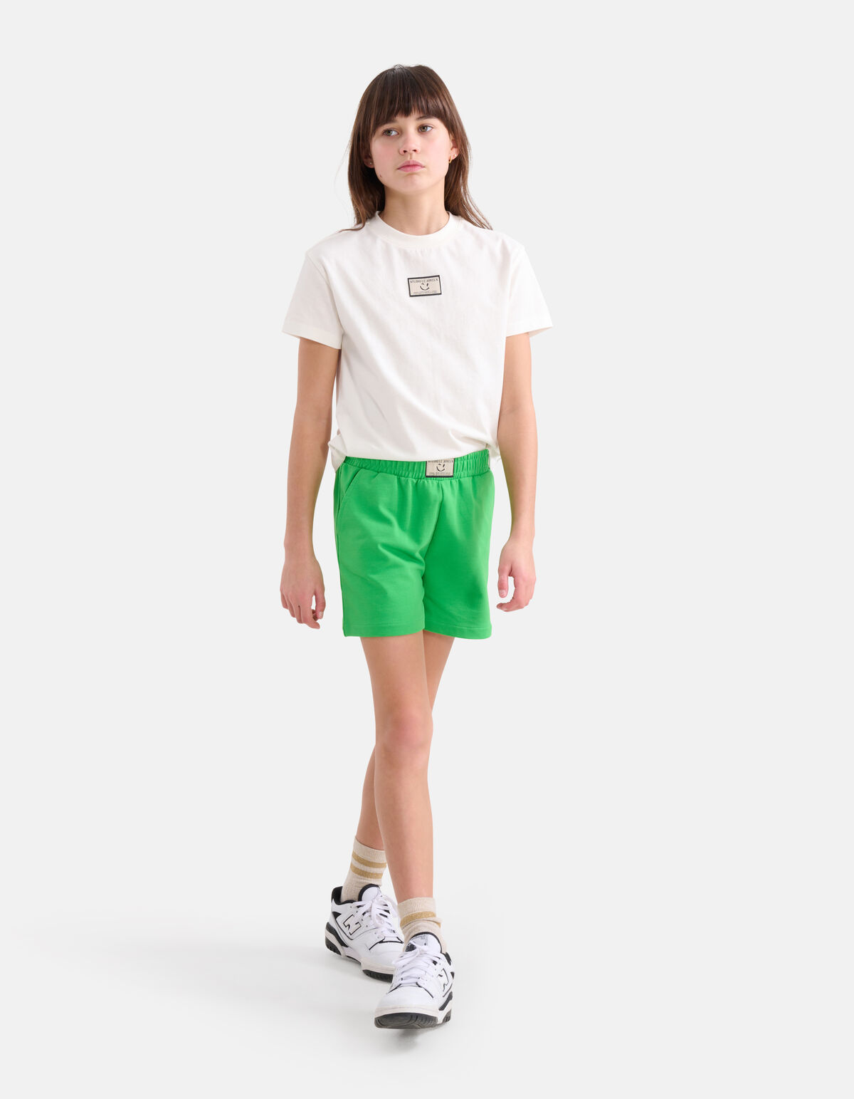 Label Sweat Short Groen SHOEBY GIRLS