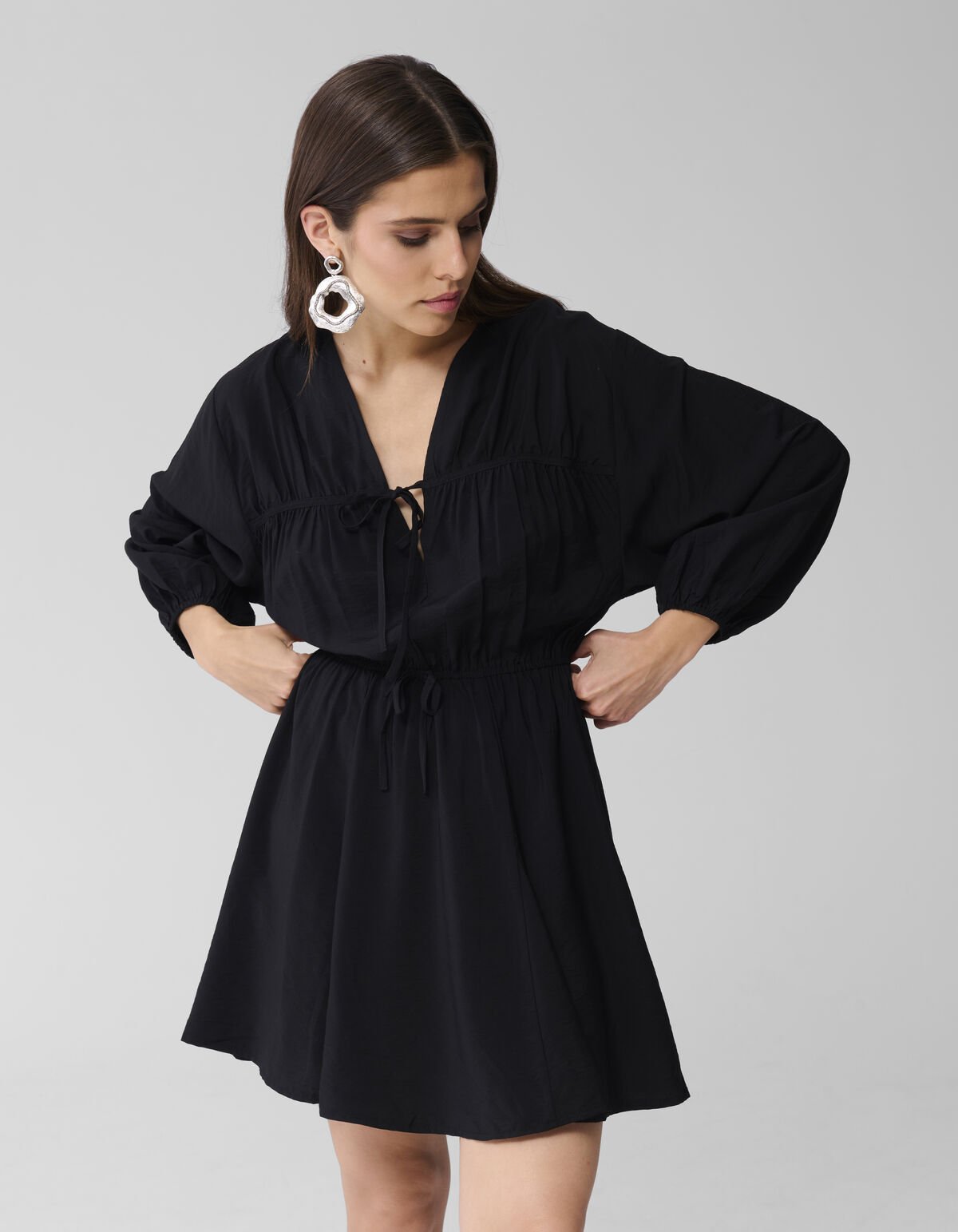 Puff Bow Mini Jurk Zwart SHOEBY WOMEN