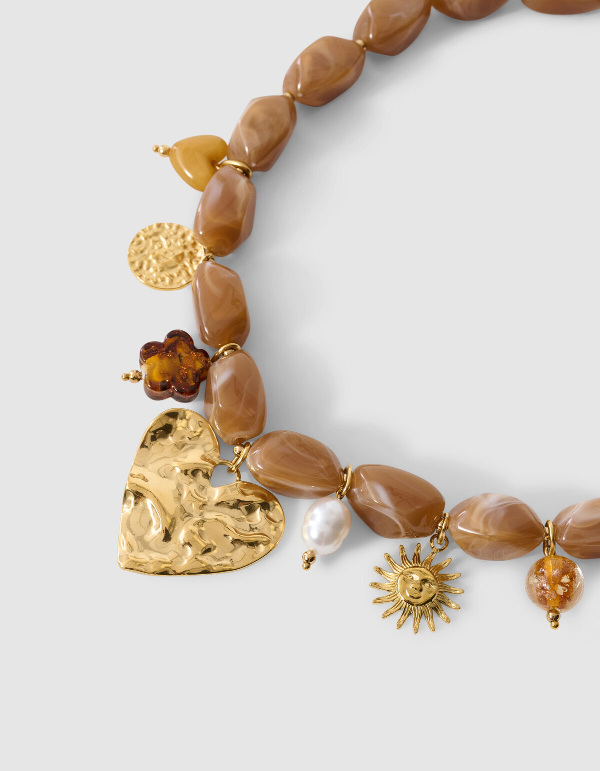 Beaded Charm Ketting Bruin SHOEBY ACCESSOIRES