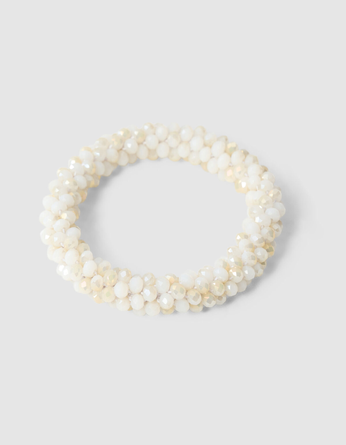 Beaded Haarelastiek Beige SHOEBY ACCESSOIRES