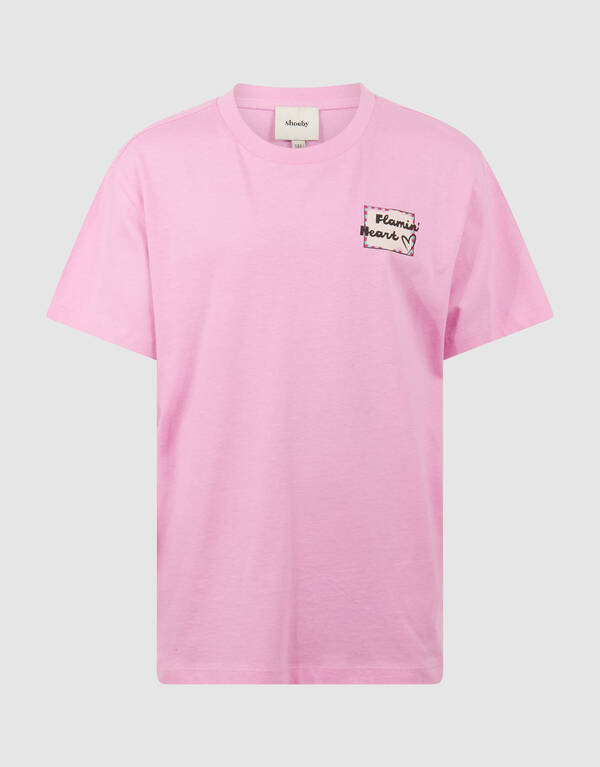 Flamin Heart Artwork T-shirt Roze SHOEBY GIRLS