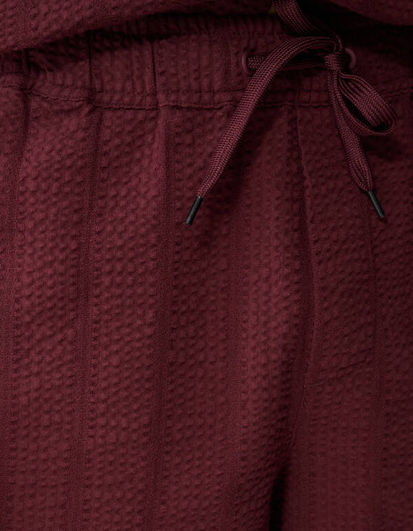 Seersucker Stripe Short Donkerrood SHOEBY MEN