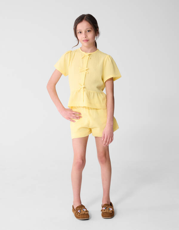 Strik Stripe Blouse Lichtgeel SHOEBY GIRLS