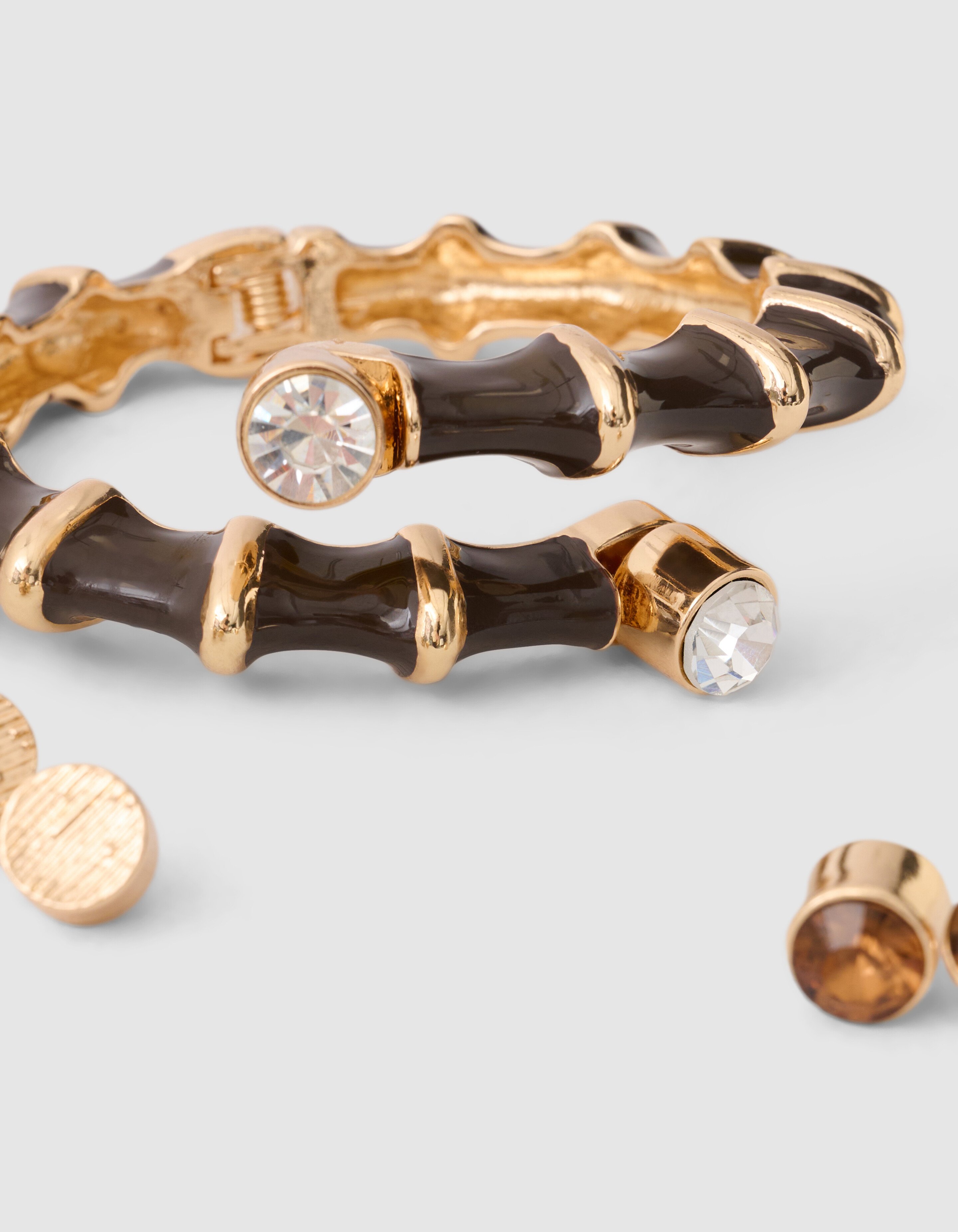 Twisted Strass Bangle Donkerbruin SHOEBY ACCESSOIRES