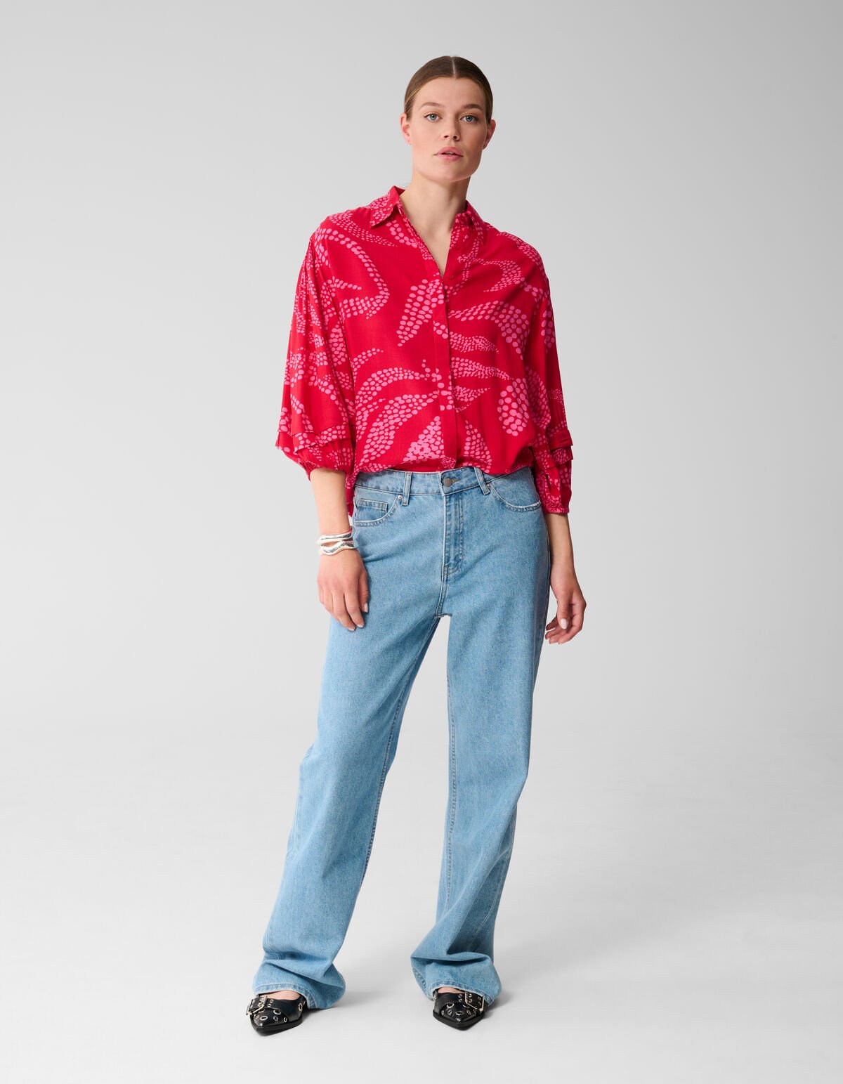 Printed Blouse Rood SHOEBY WOMEN