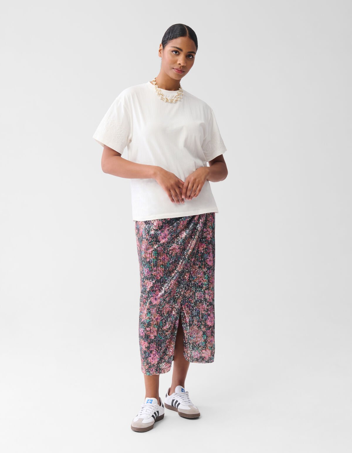 Cord Embroidery T-shirt Gebroken Wit By Fred SHOEBY WOMEN