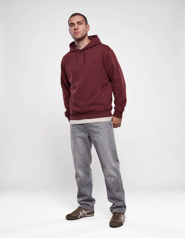 Embroidery Hoodie Donkerrood SHOEBY MEN