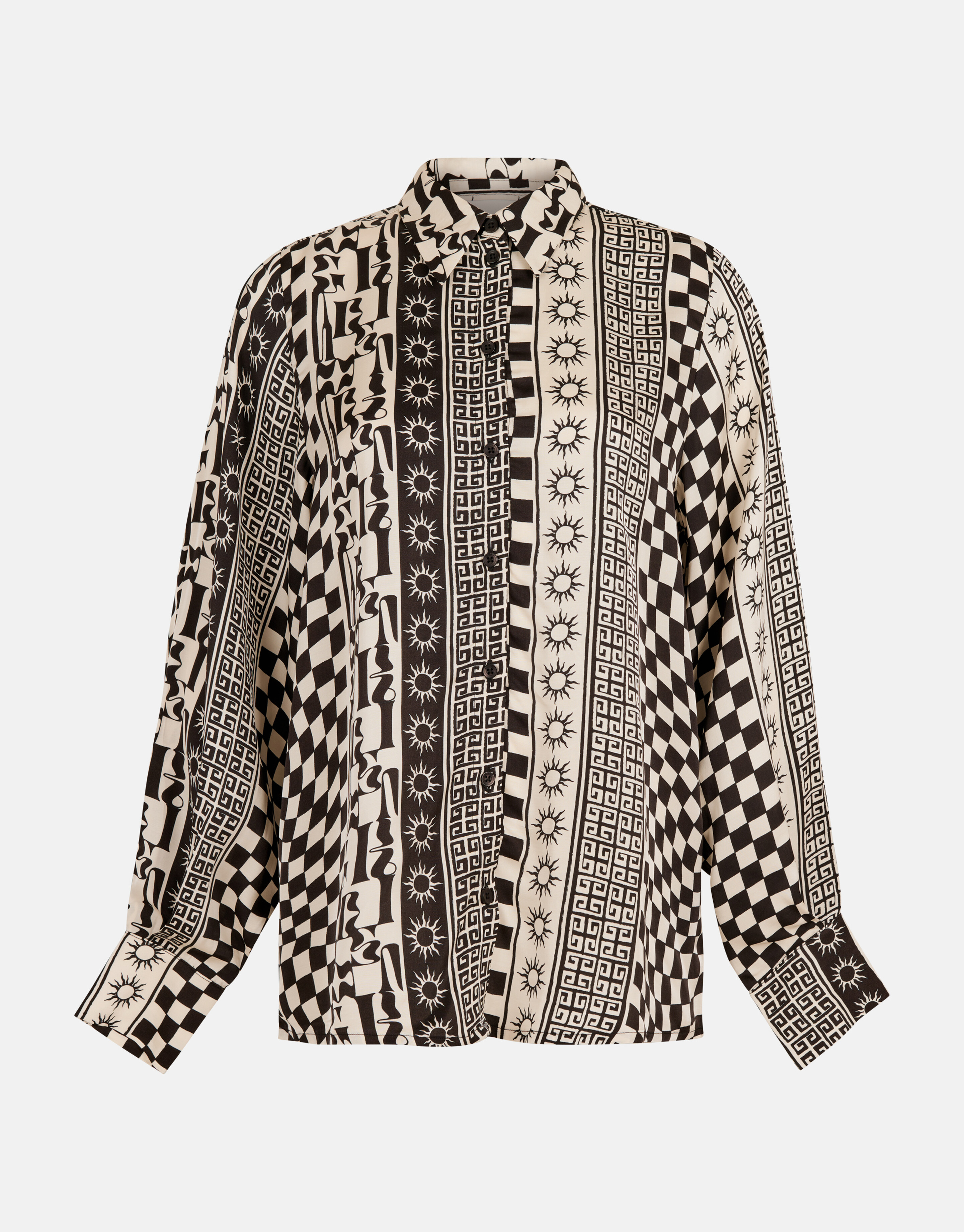 Printed Blouse Zwart/Gebroken Wit SHOEBY WOMEN