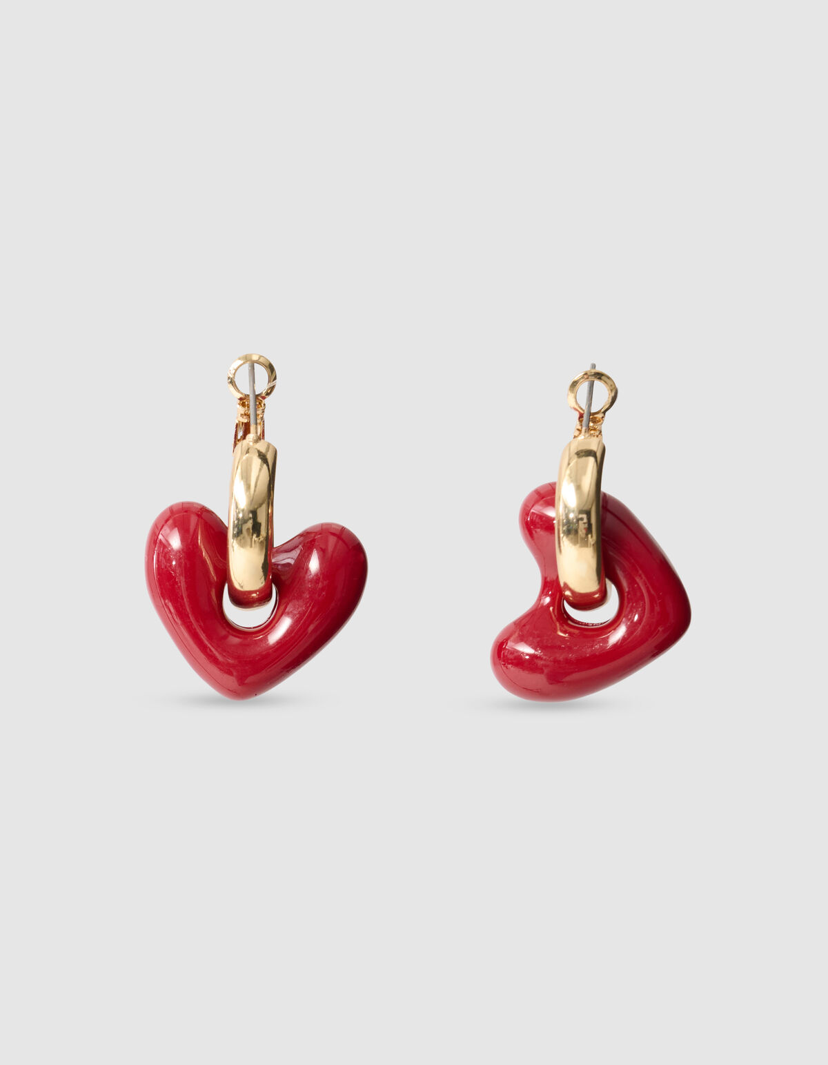Small Heart Hoops Oorbellen Rood SHOEBY ACCESSOIRES