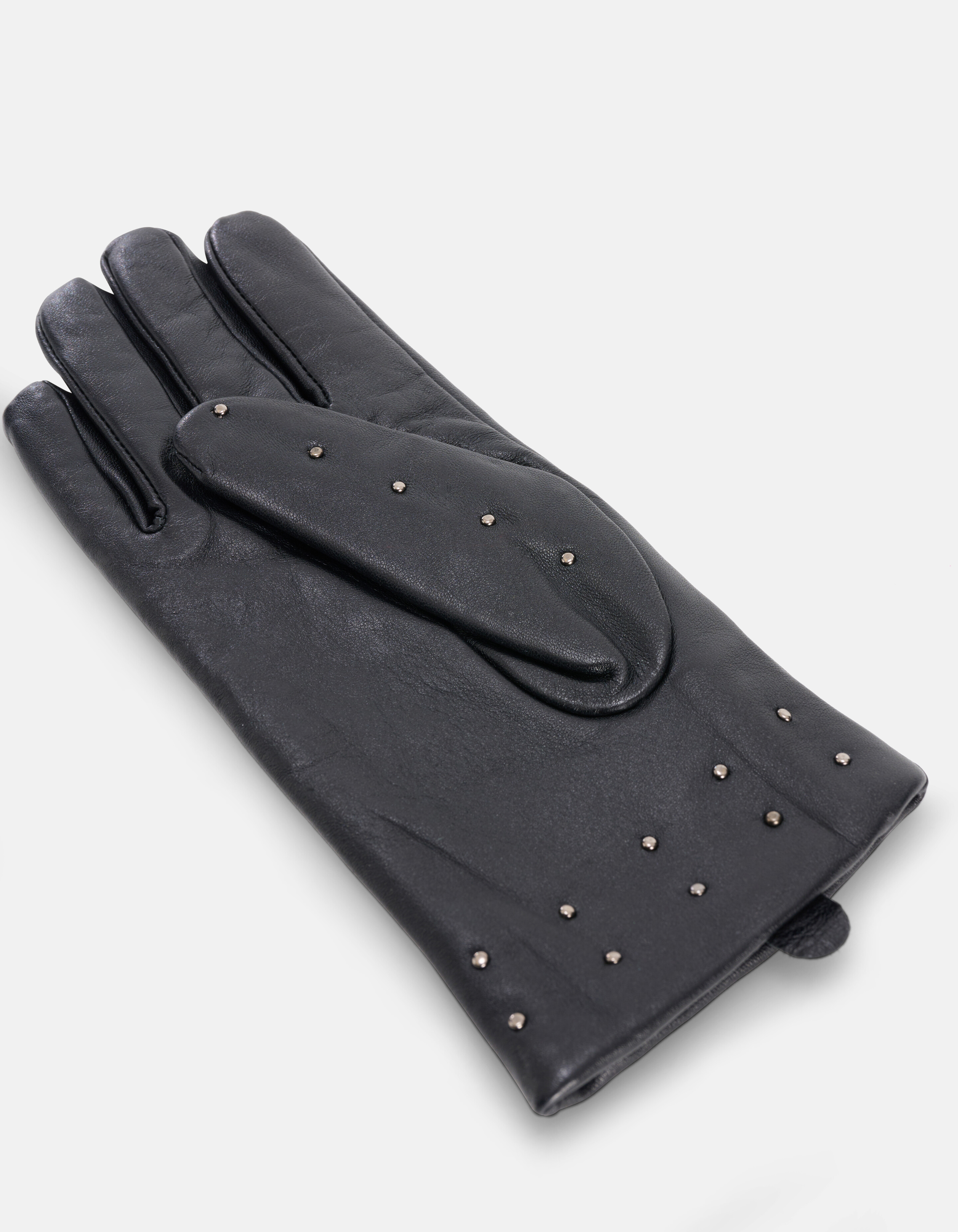 Leren Studs Handschoenen Zwart SHOEBY ACCESSOIRES
