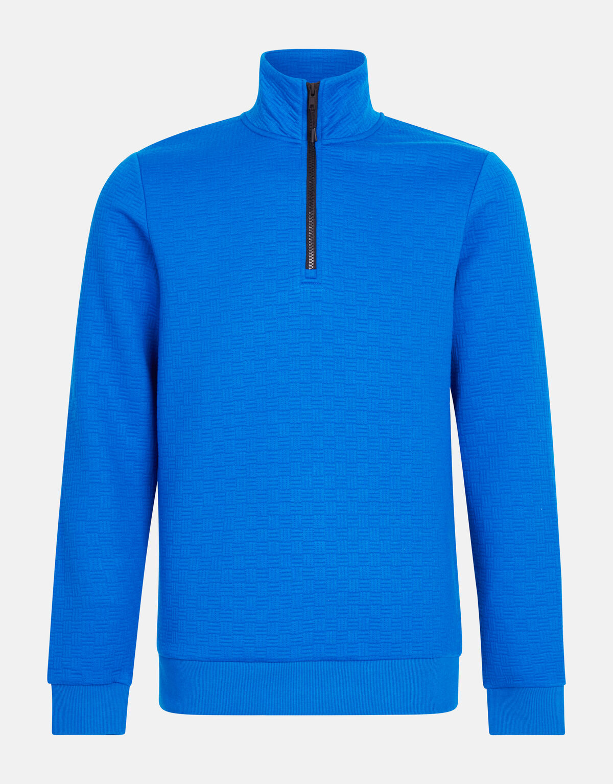 Half Zip Quilted Structuur Sweater Blauw SHOEBY MEN