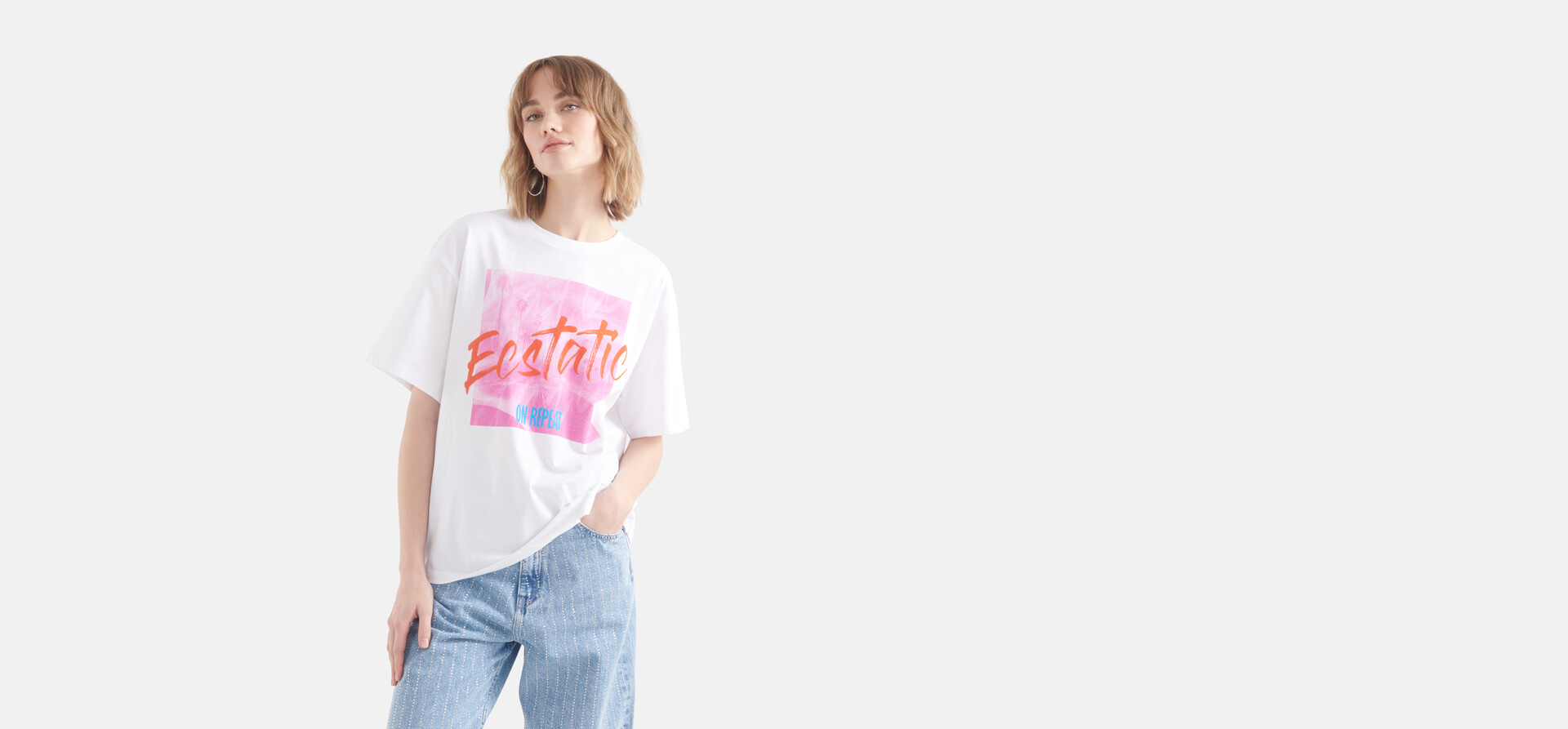 Artwork T-shirt Wit SHOEBY WOMEN
