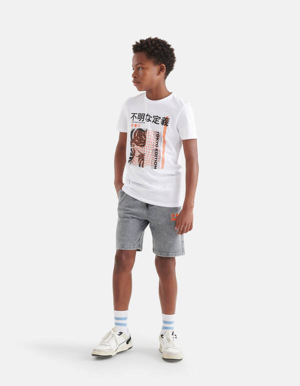 Grafisch Artwork T-shirt Wit SHOEBY BOYS