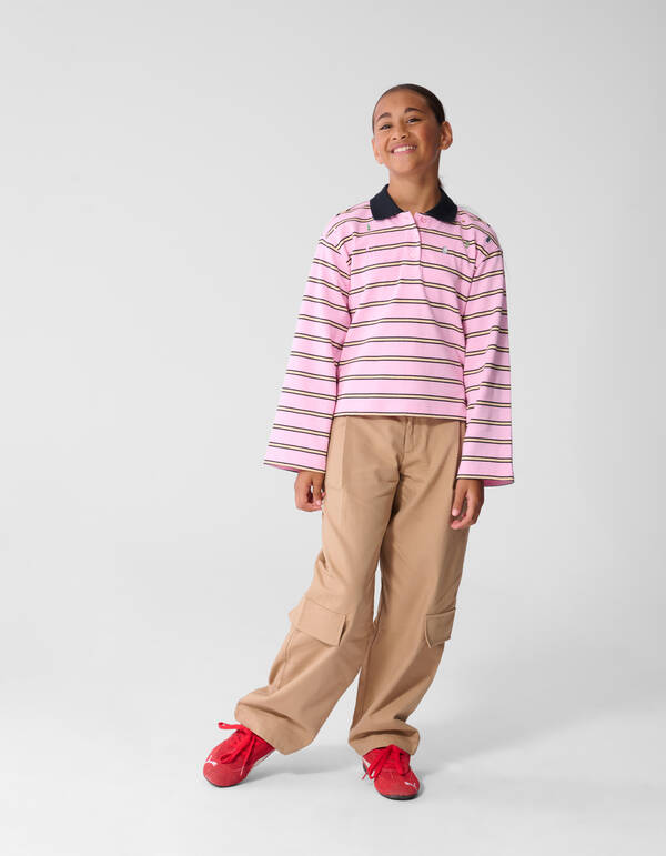 Rhinestone Longsleeve Polo Roze SHOEBY GIRLS