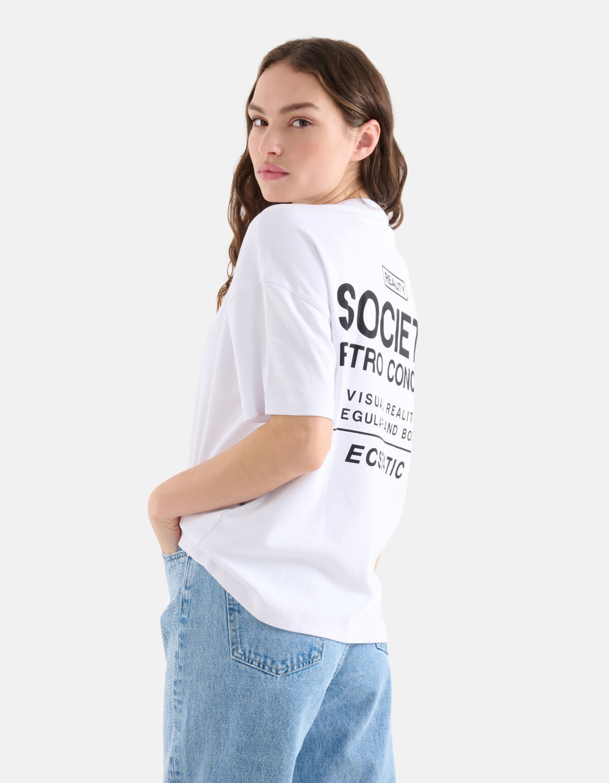 Artwork T-shirt Wit SHOEBY WOMEN