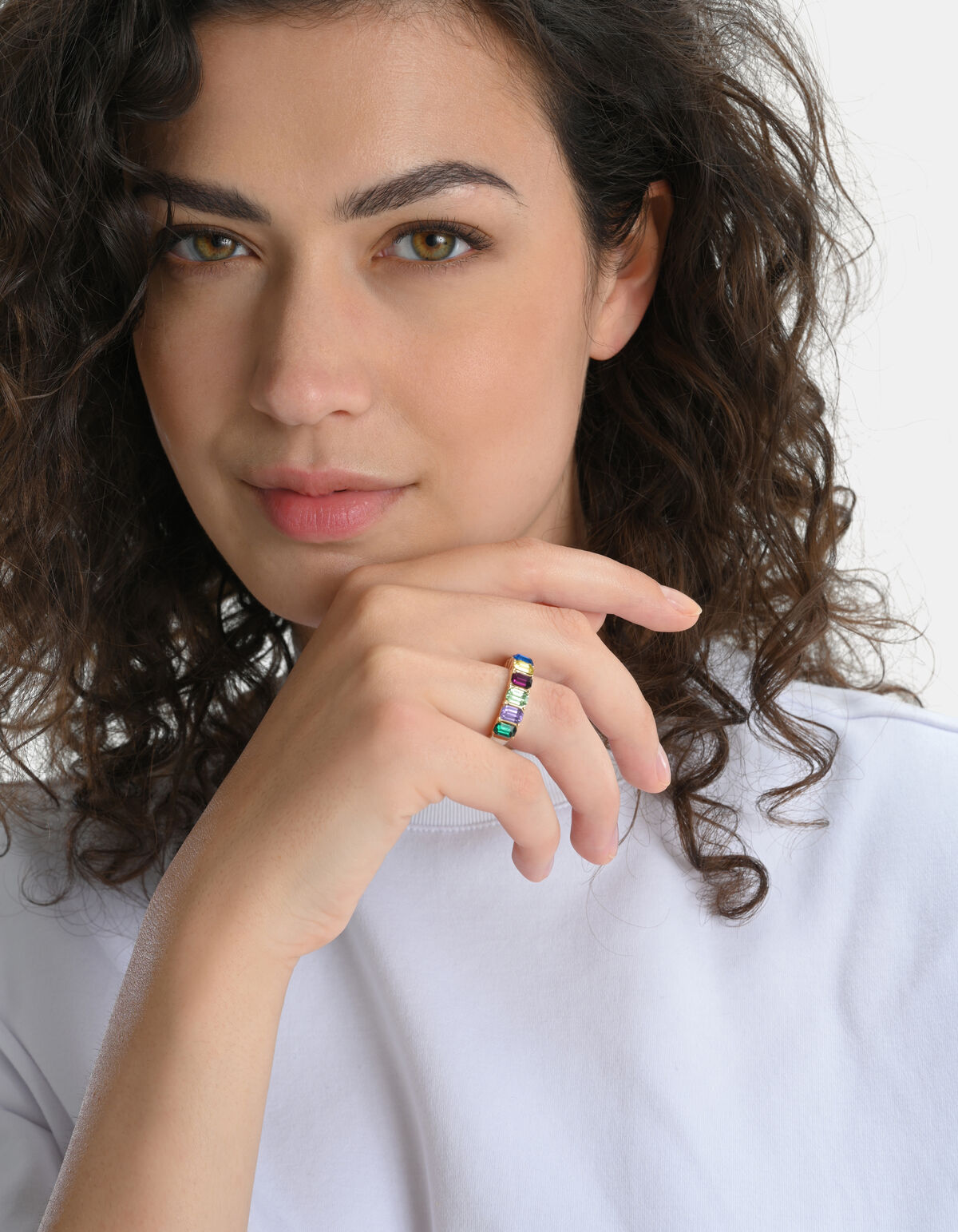 Colored Ring Goud SHOEBY ACCESSOIRES