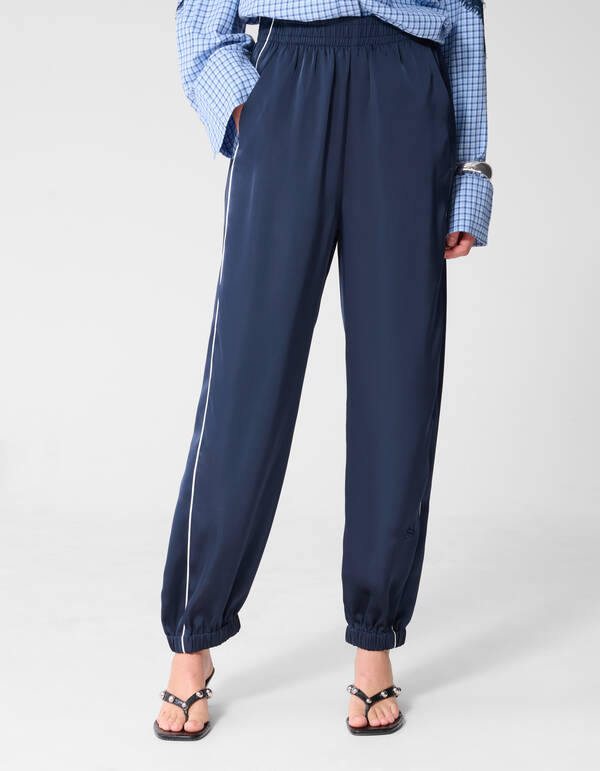 Satijnen Jogger Donkerblauw SHOEBY WOMEN
