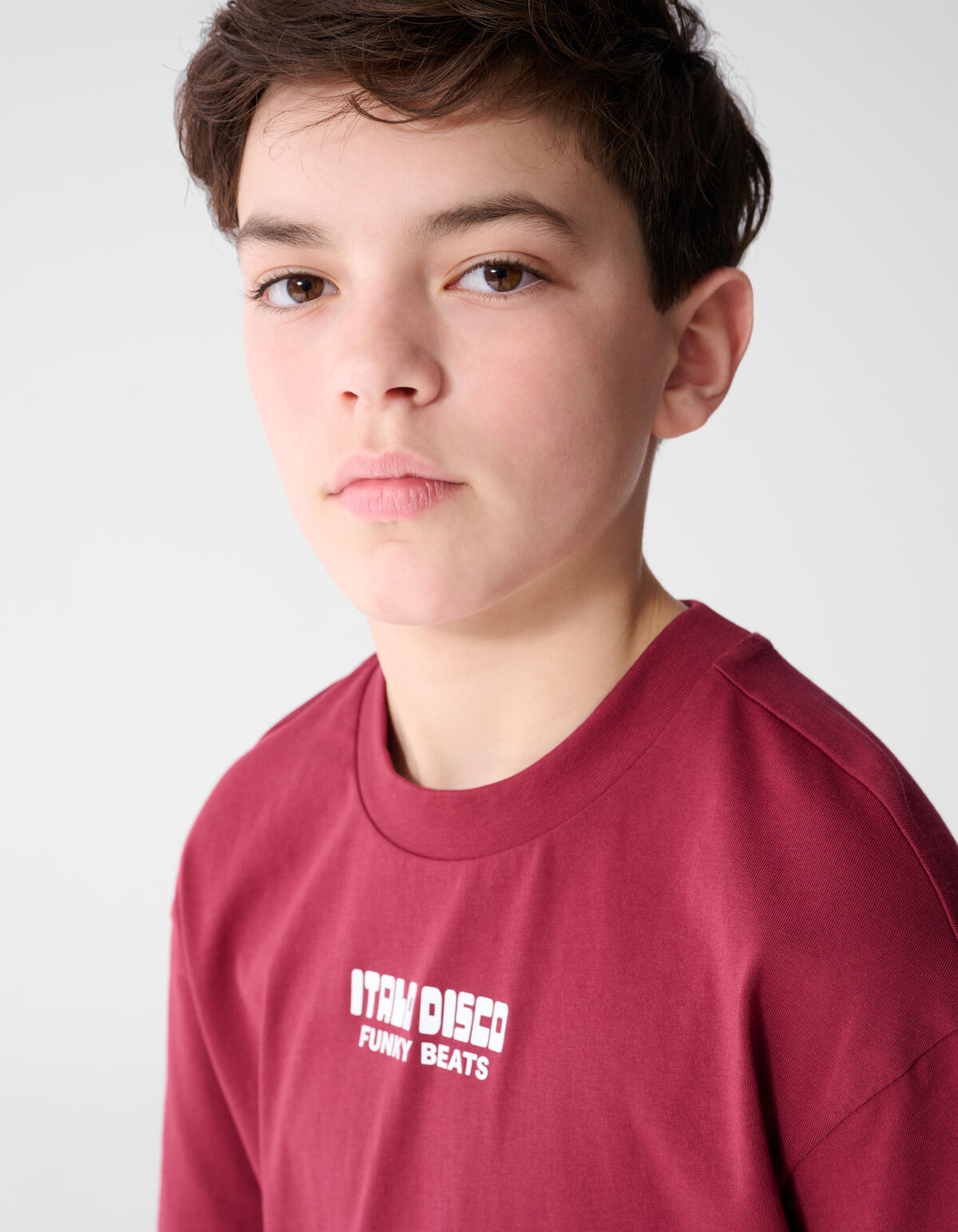 Disco Artwork T-shirt Donkerrood SHOEBY BOYS