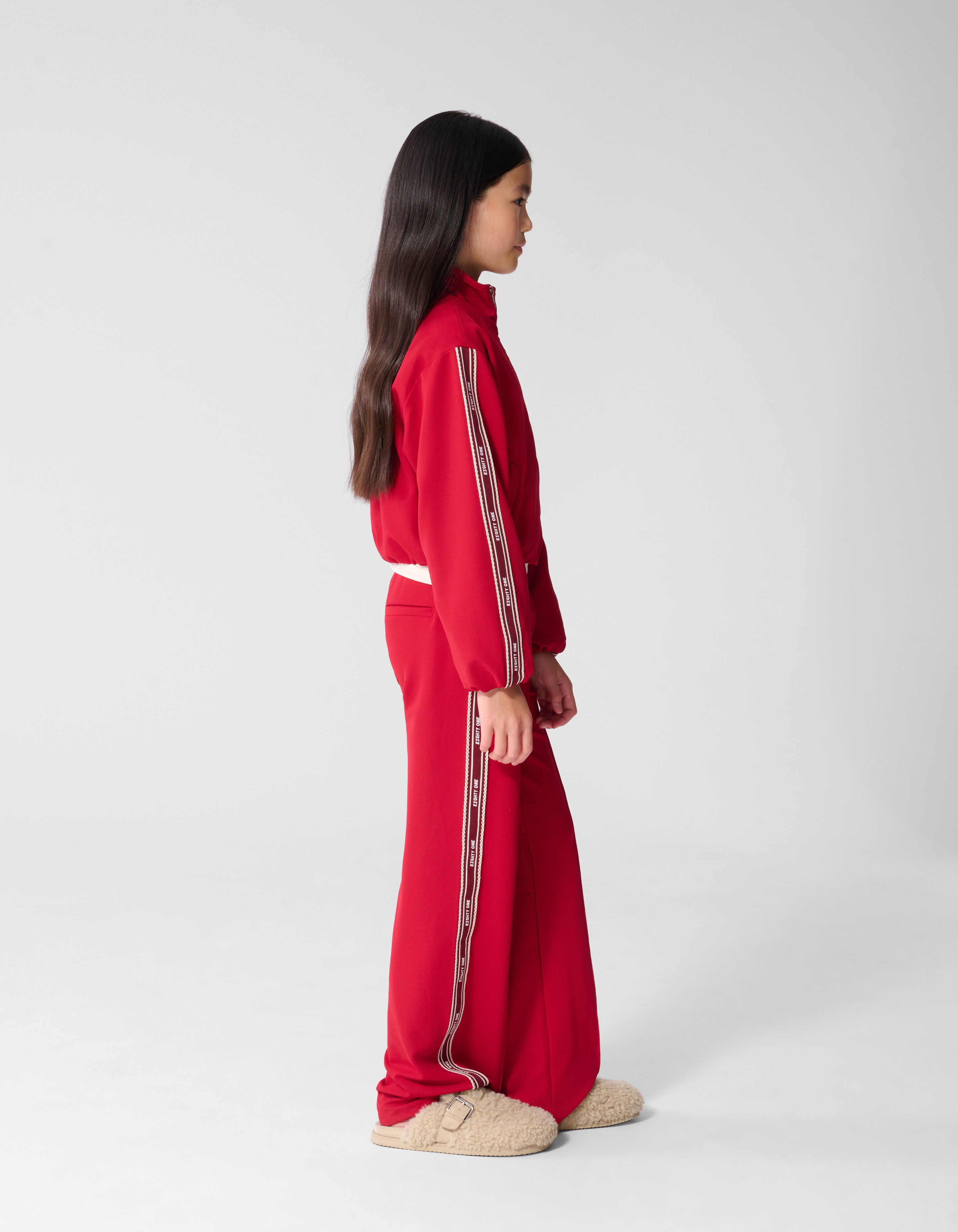 Tape Wide Leg Fit Broek Rood SHOEBY GIRLS