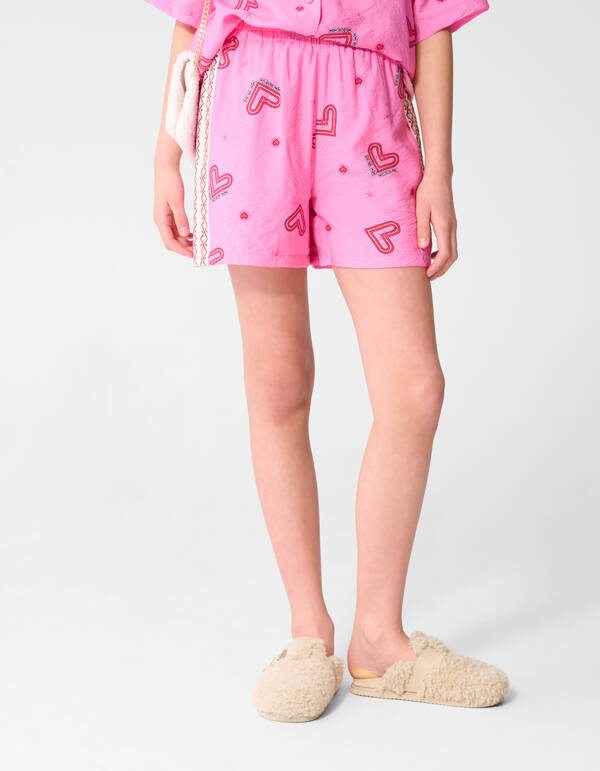 Heart Structuur Short Roze SHOEBY GIRLS
