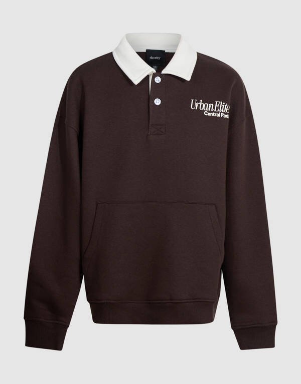 Pocket Polo Sweater Donkerbruin SHOEBY BOYS