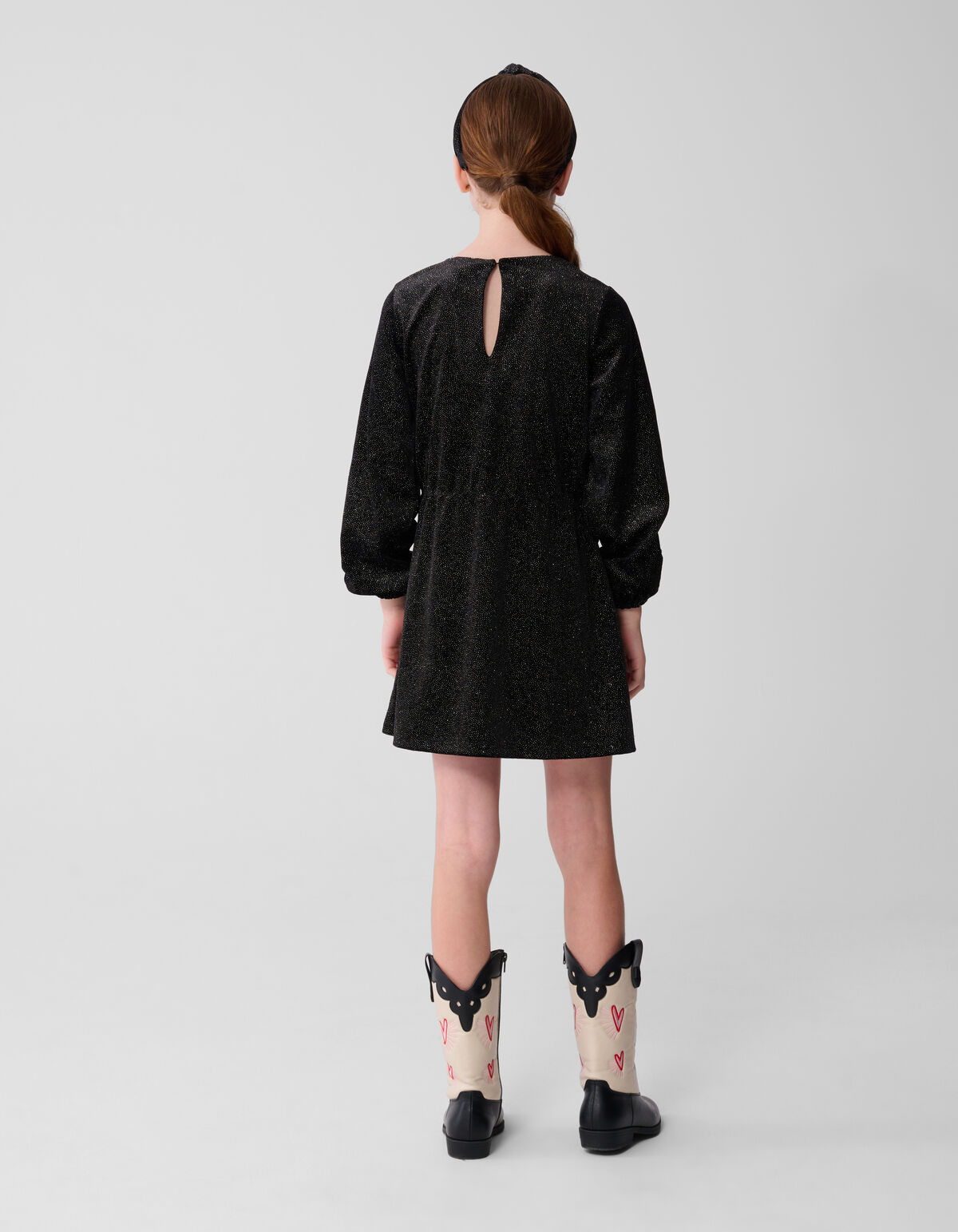 Velvet Strik Mini Jurk Zwart SHOEBY GIRLS