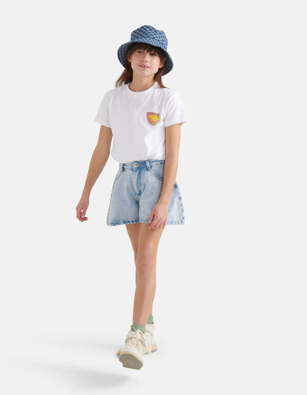 Glitter Artwork T-shirt Wit SHOEBY GIRLS