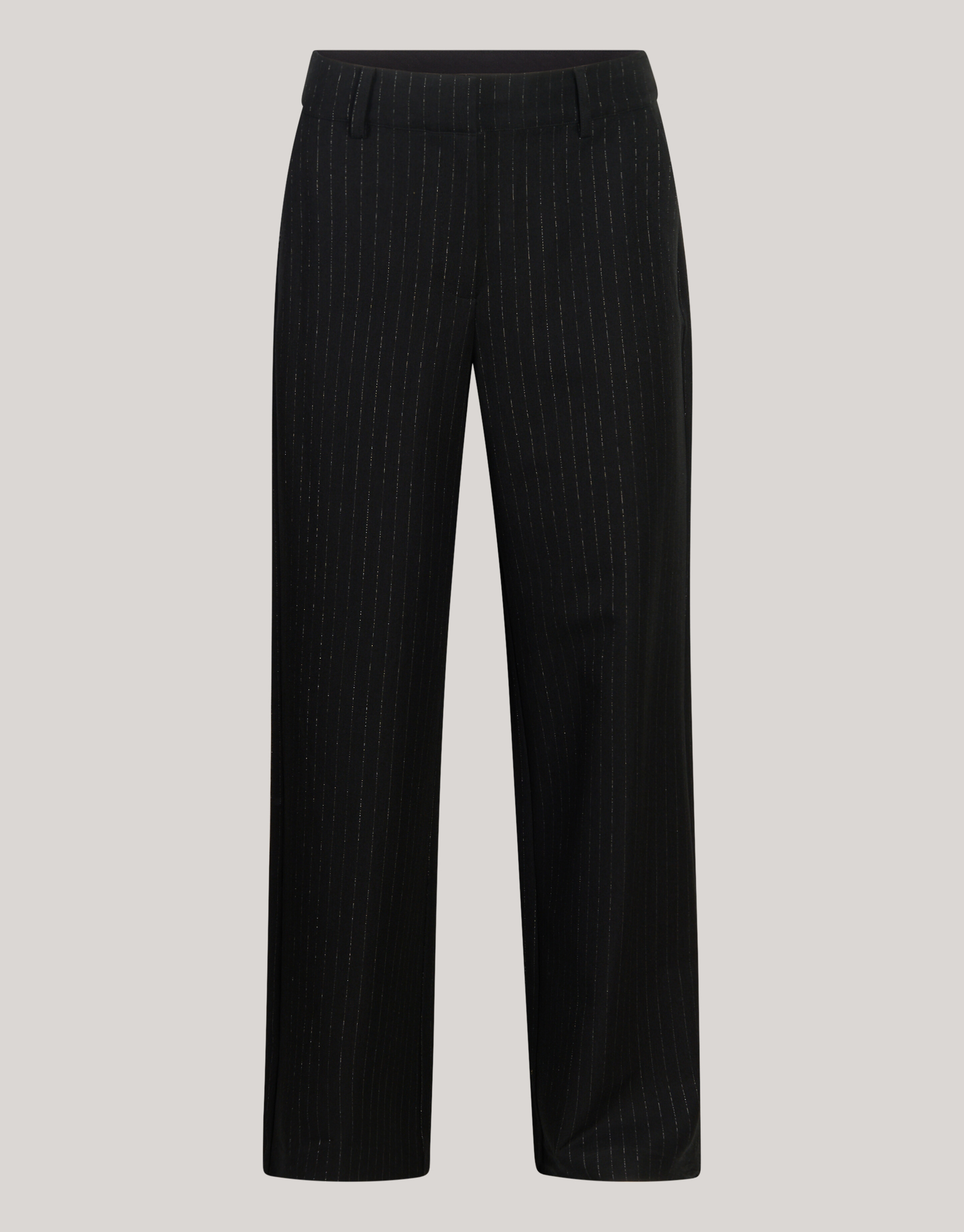 Lurex Pinstripe Wide Leg Pantalon Zwart By Mieke SHOEBY WOMEN