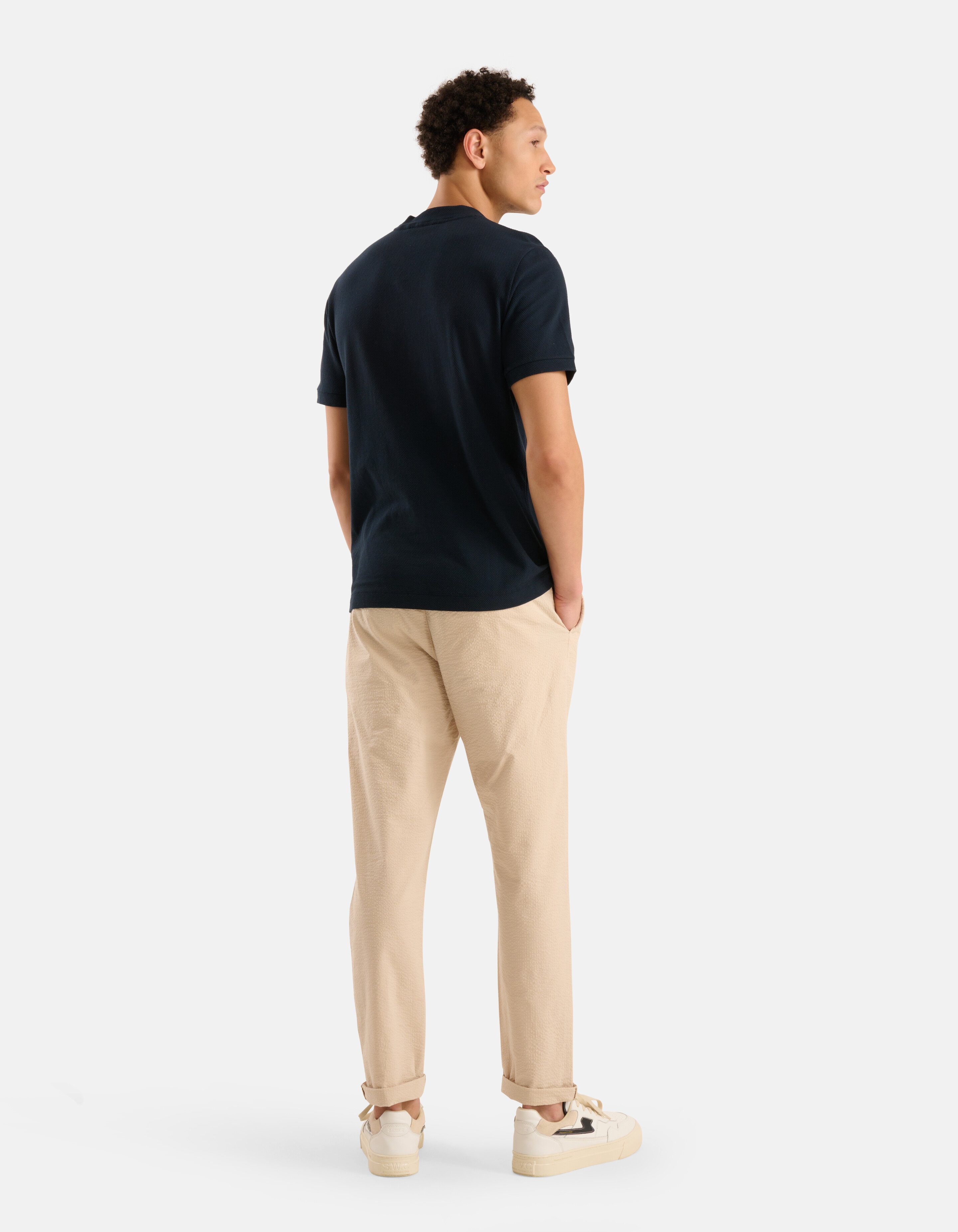 Structuur T-shirt Donkerblauw SHOEBY MEN