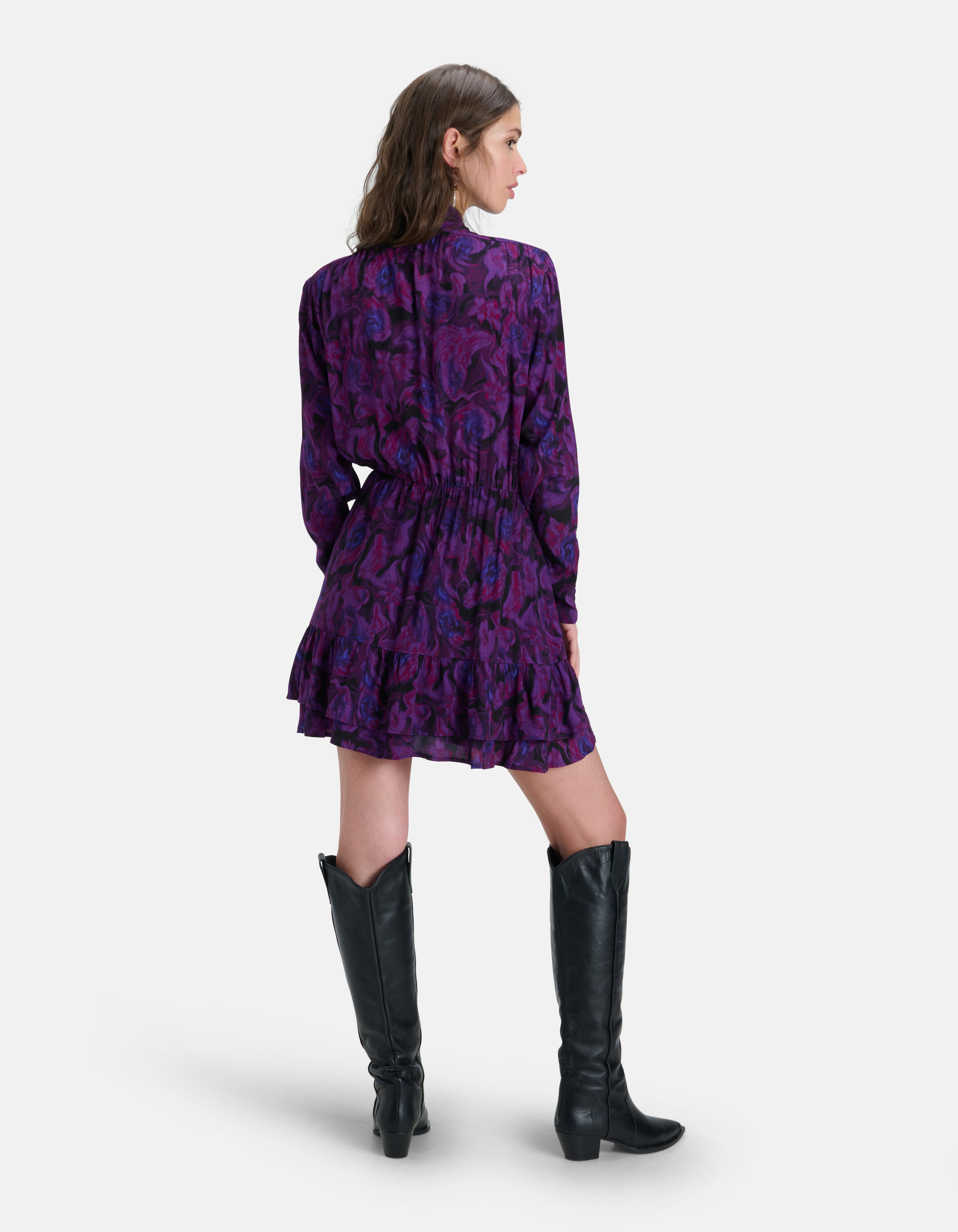 Bloemenprint Strik Jurk Paars SHOEBY WOMEN