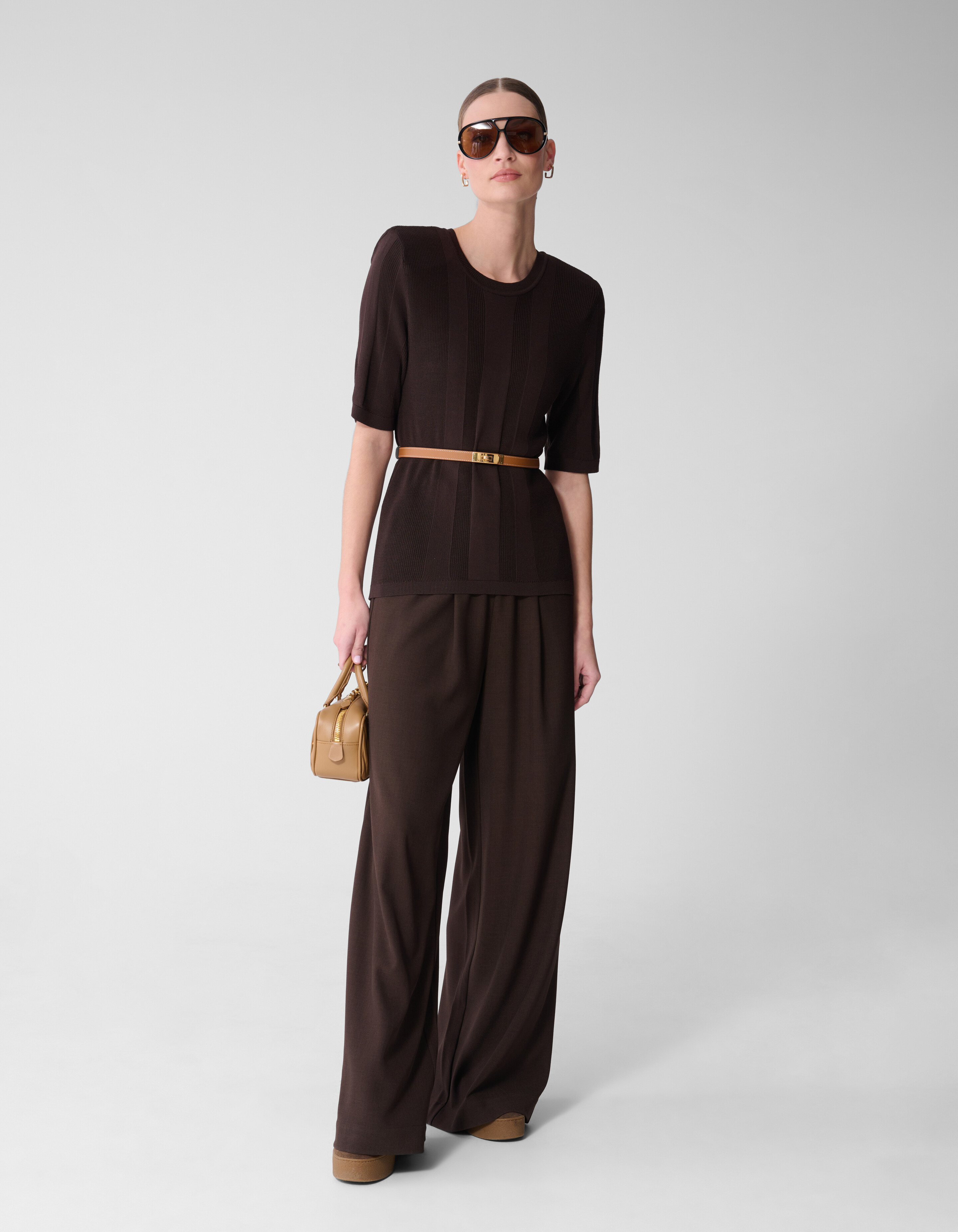 Gebreide Rib Top Donkerbruin By Mieke SHOEBY WOMEN