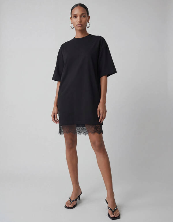 Kanten Mini Jurk Zwart SHOEBY WOMEN