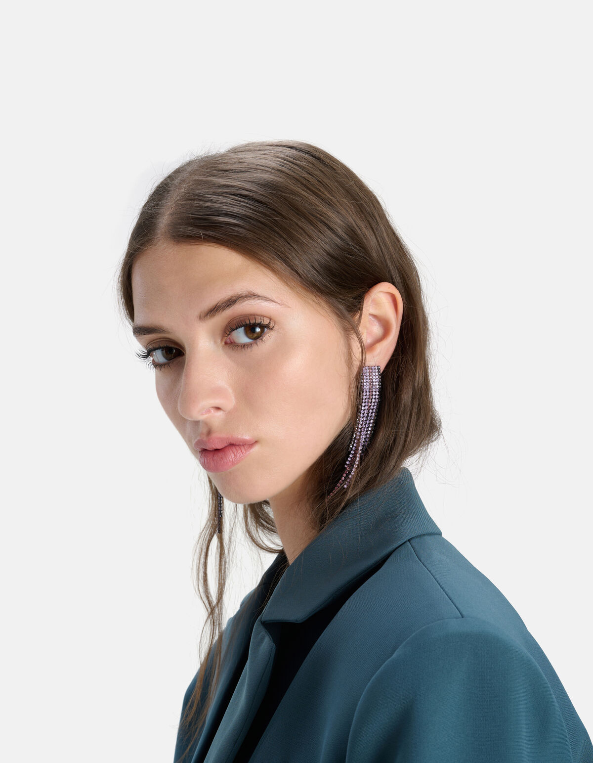 Strass Oorbellen Paars SHOEBY ACCESSOIRES