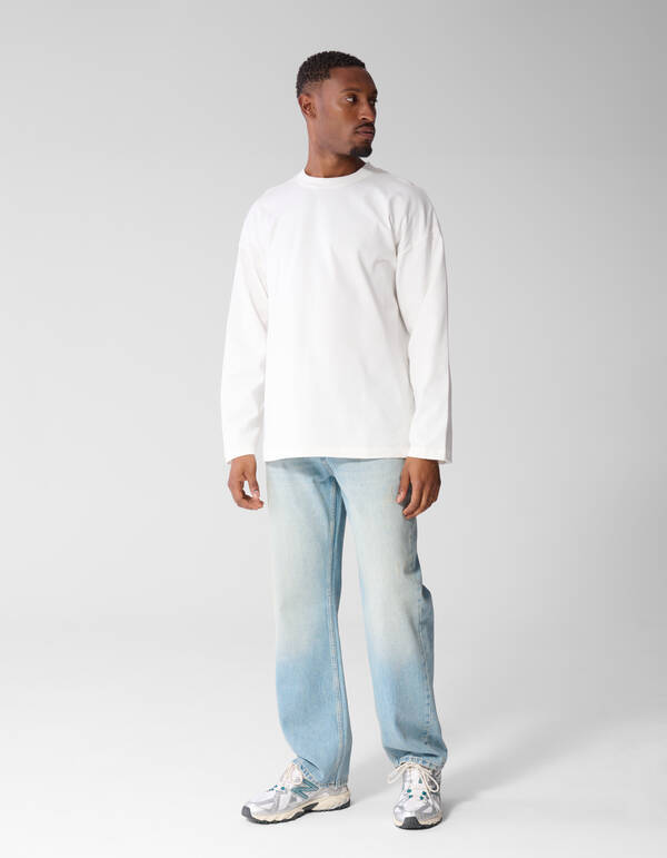 Basis Relaxed Fit Longsleeve Wit SHOEBY MEN