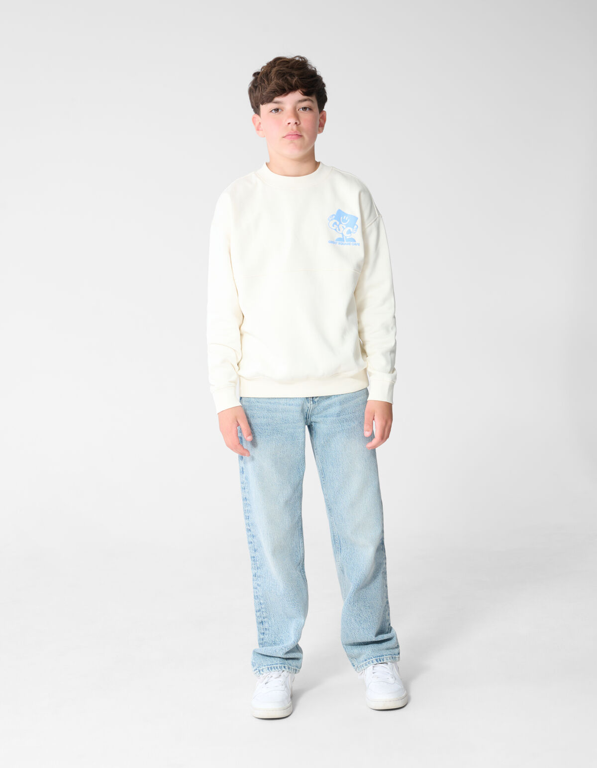 Caf&eacute; Artwork Sweater Gebroken Wit SHOEBY BOYS