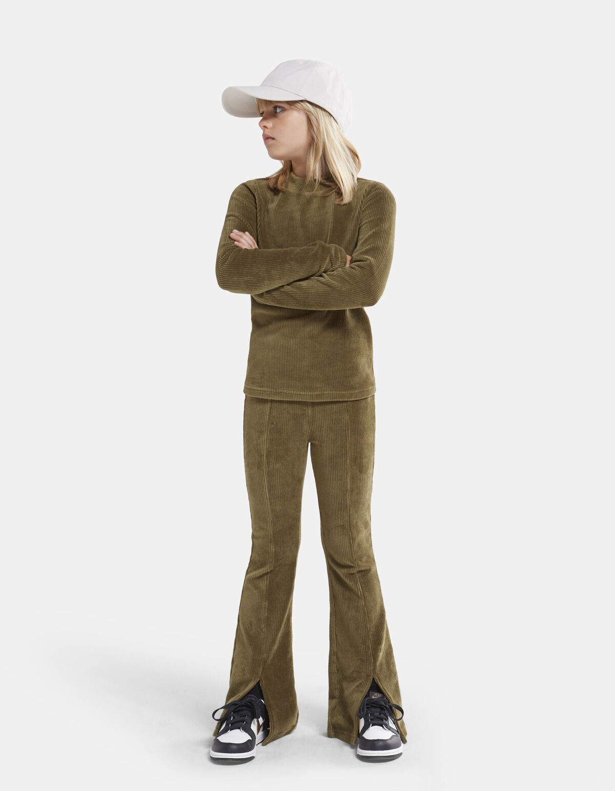 Ribstof Top Donkergroen SHOEBY GIRLS