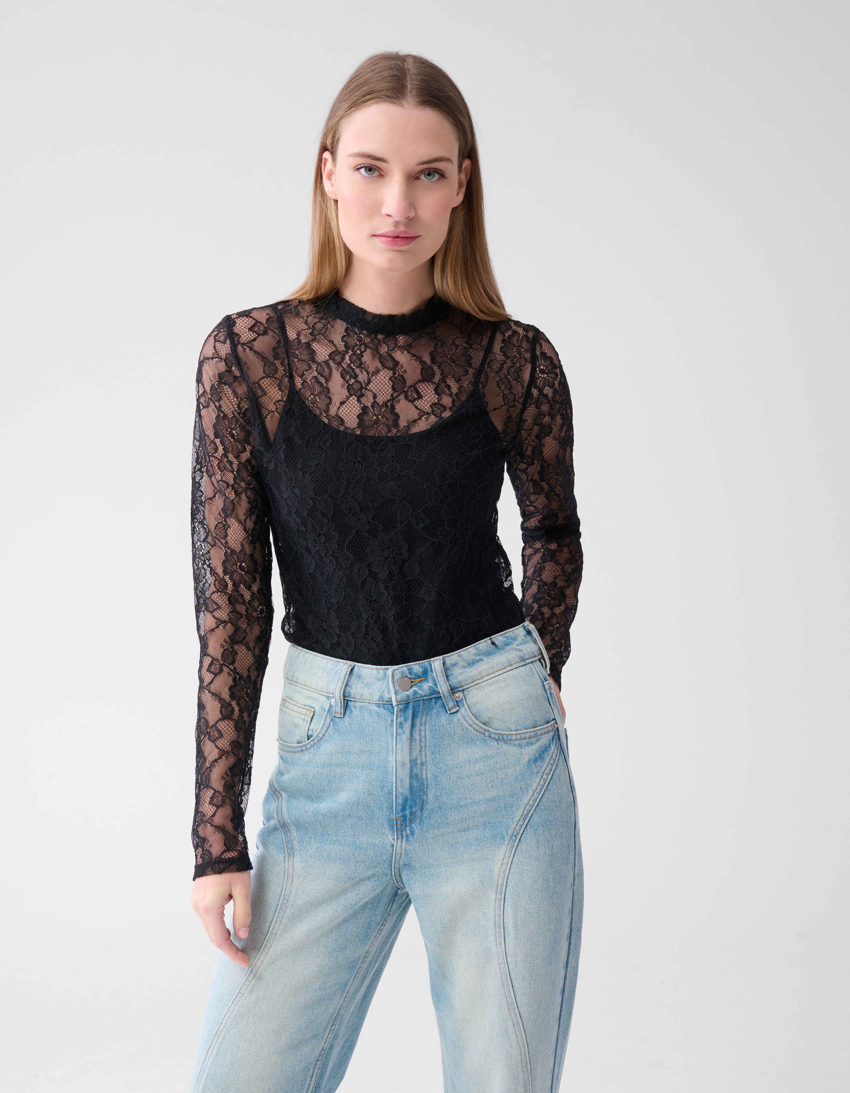 Kanten Top Zwart SHOEBY WOMEN