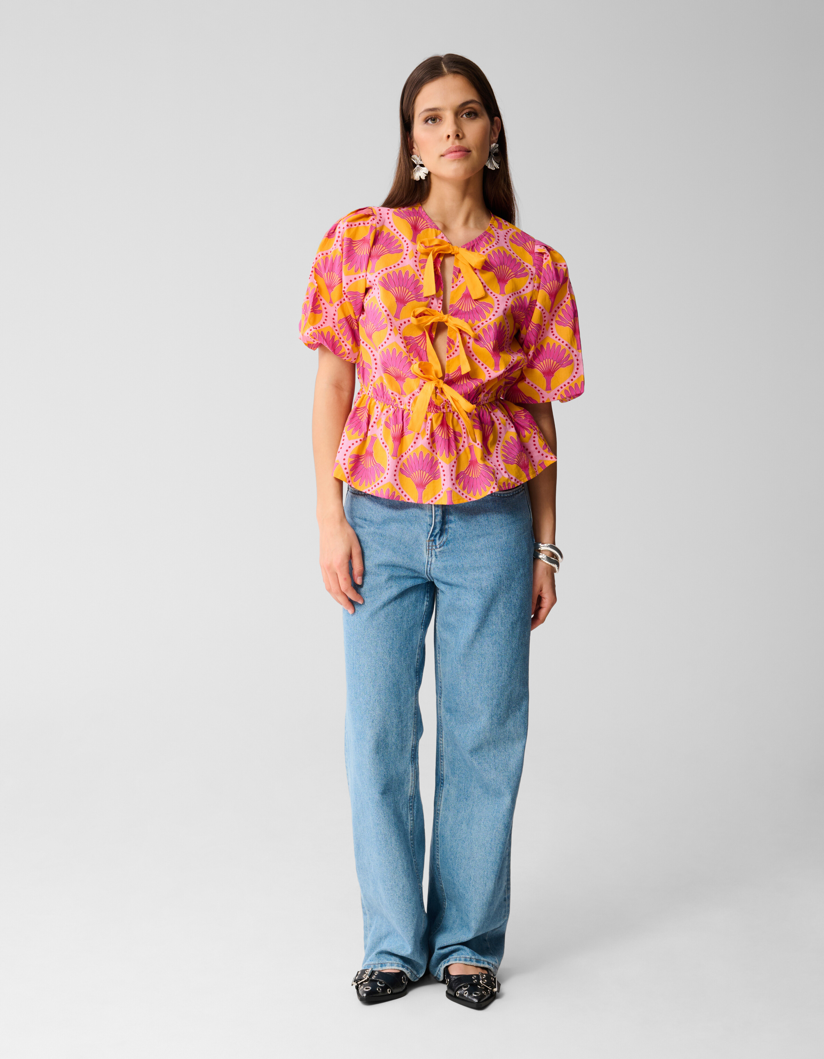 Printed Strik Top Oranje SHOEBY WOMEN
