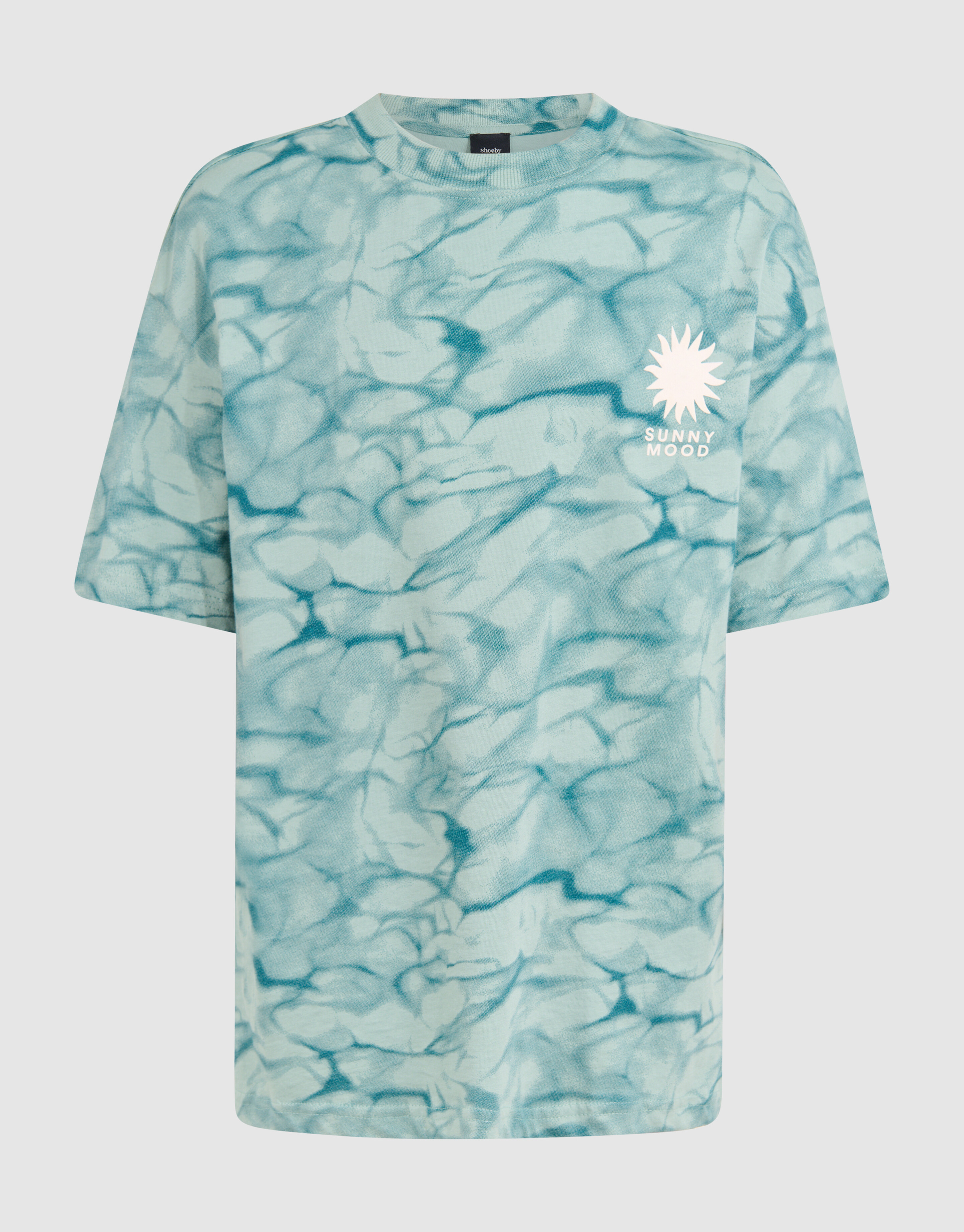 Bleached T-shirt Donkergroen SHOEBY BOYS