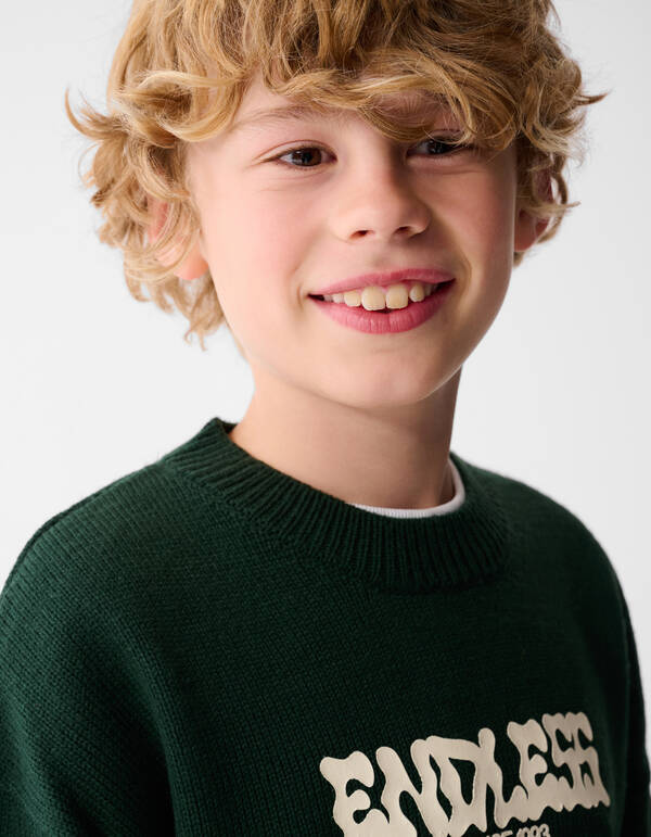 Endless Gebreide Trui Donkergroen SHOEBY BOYS