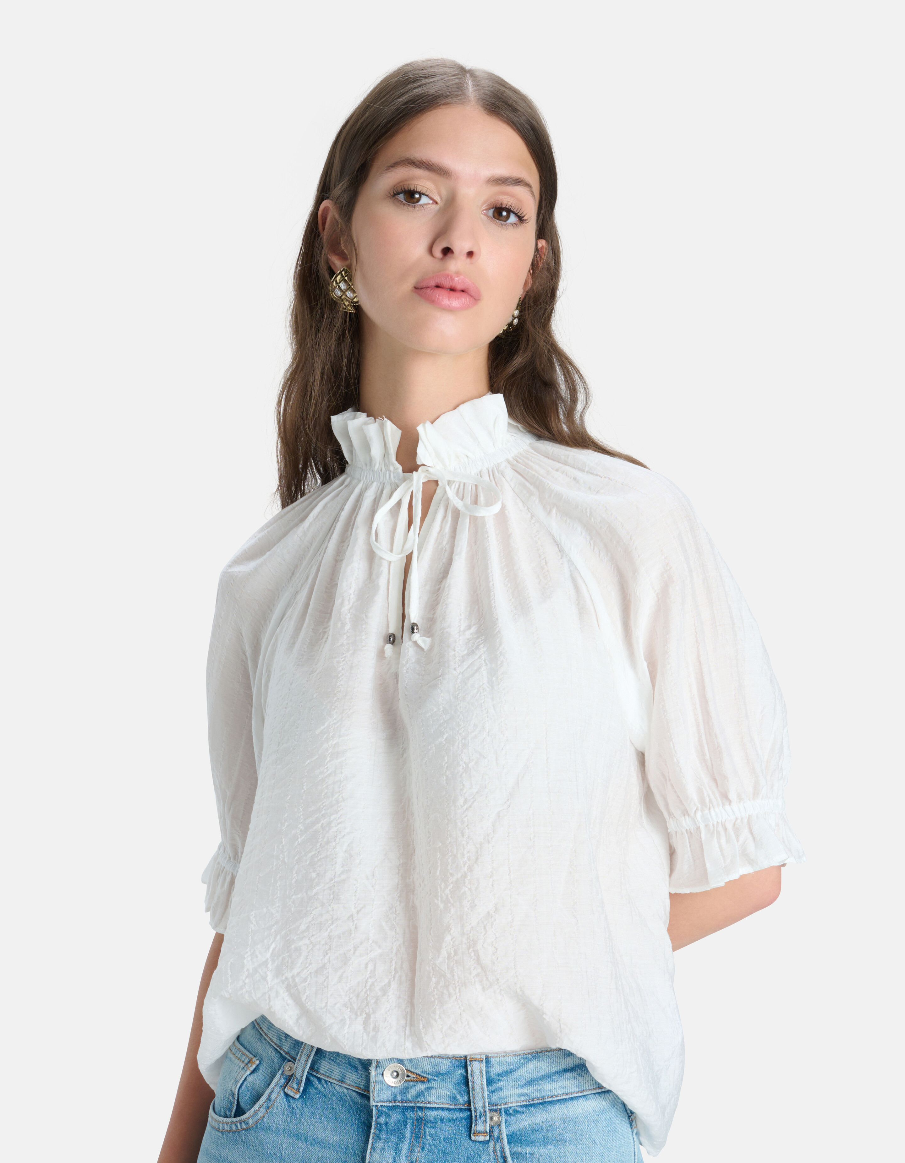 V-hals Top Wit SHOEBY WOMEN