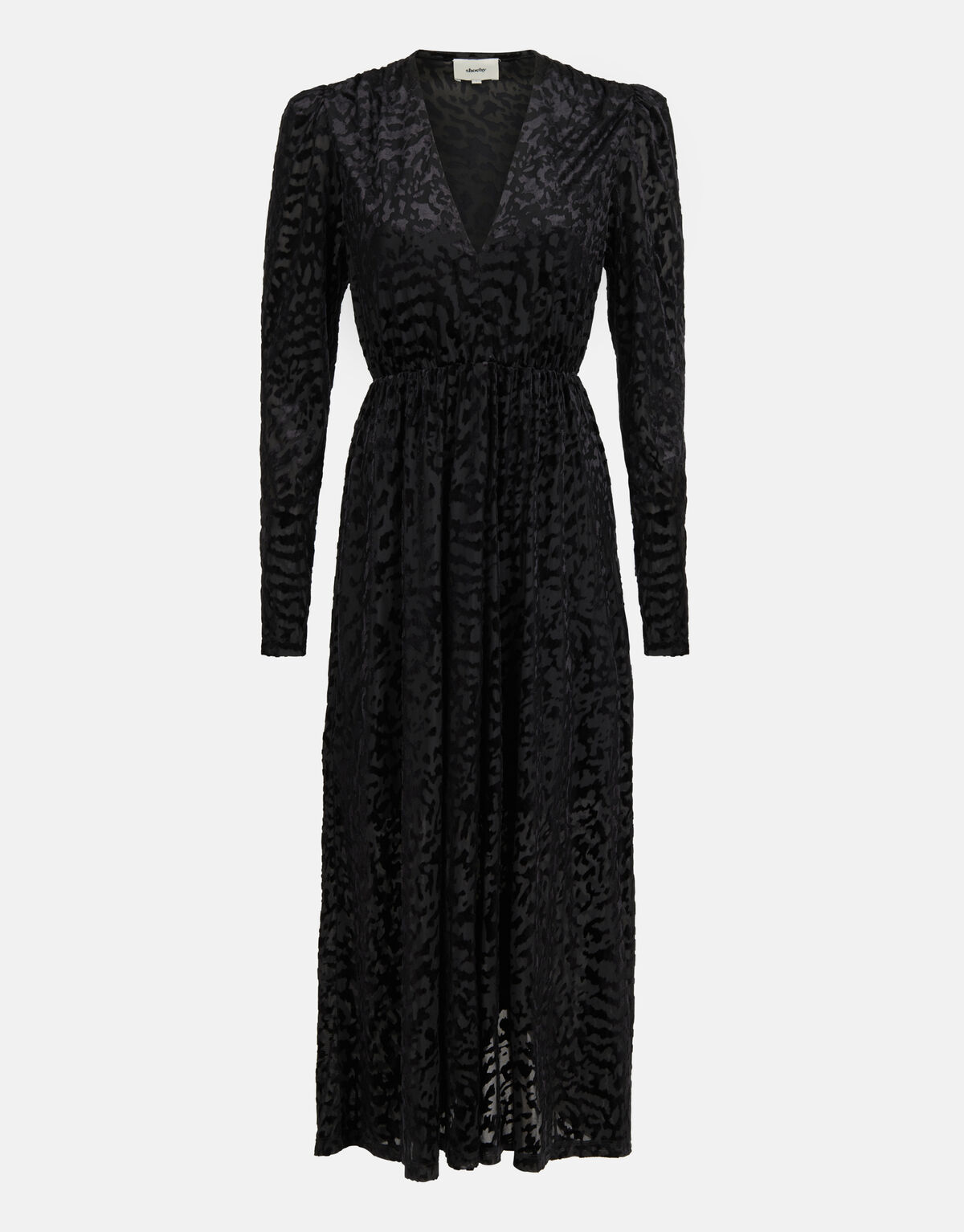 Velvet Print Jurk Zwart SHOEBY WOMEN
