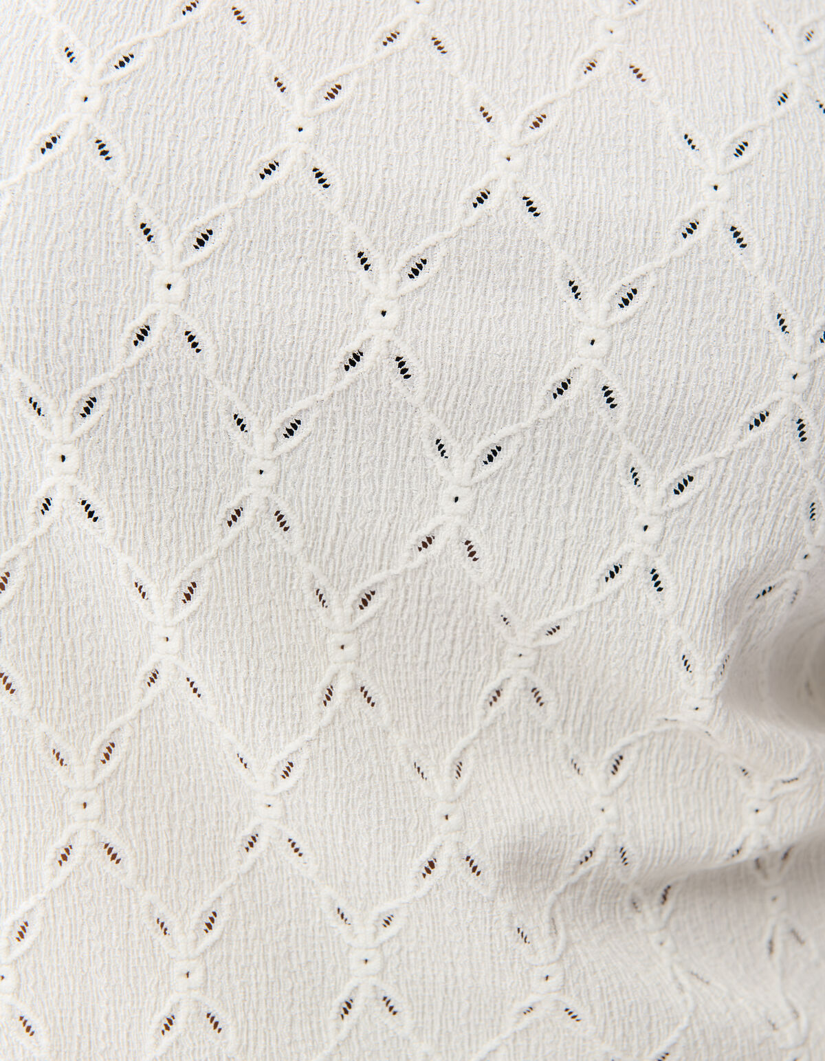 Ajour Ruffle Top Gebroken Wit SHOEBY WOMEN