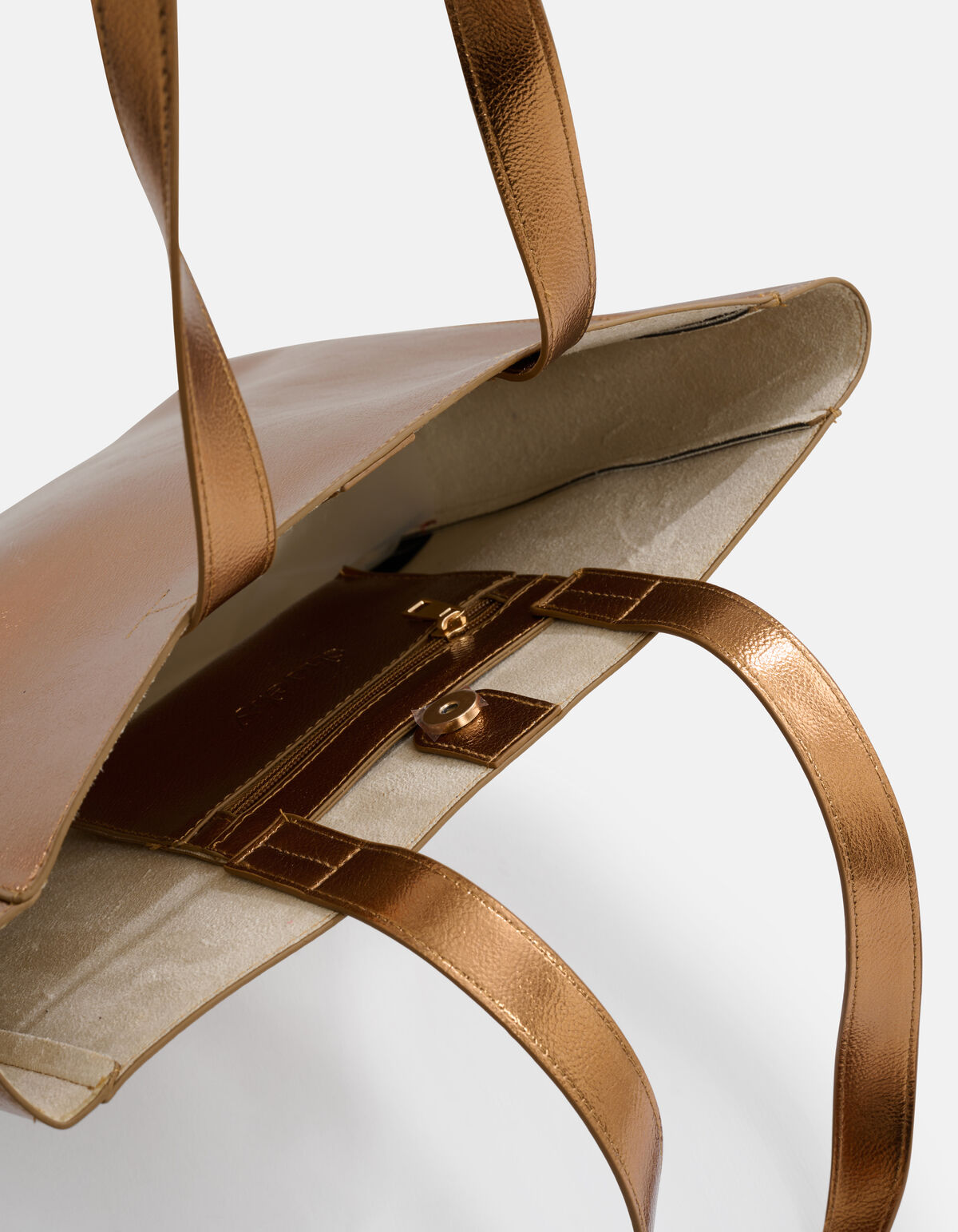 Metallic Shopper Tas Brons SHOEBY ACCESSOIRES